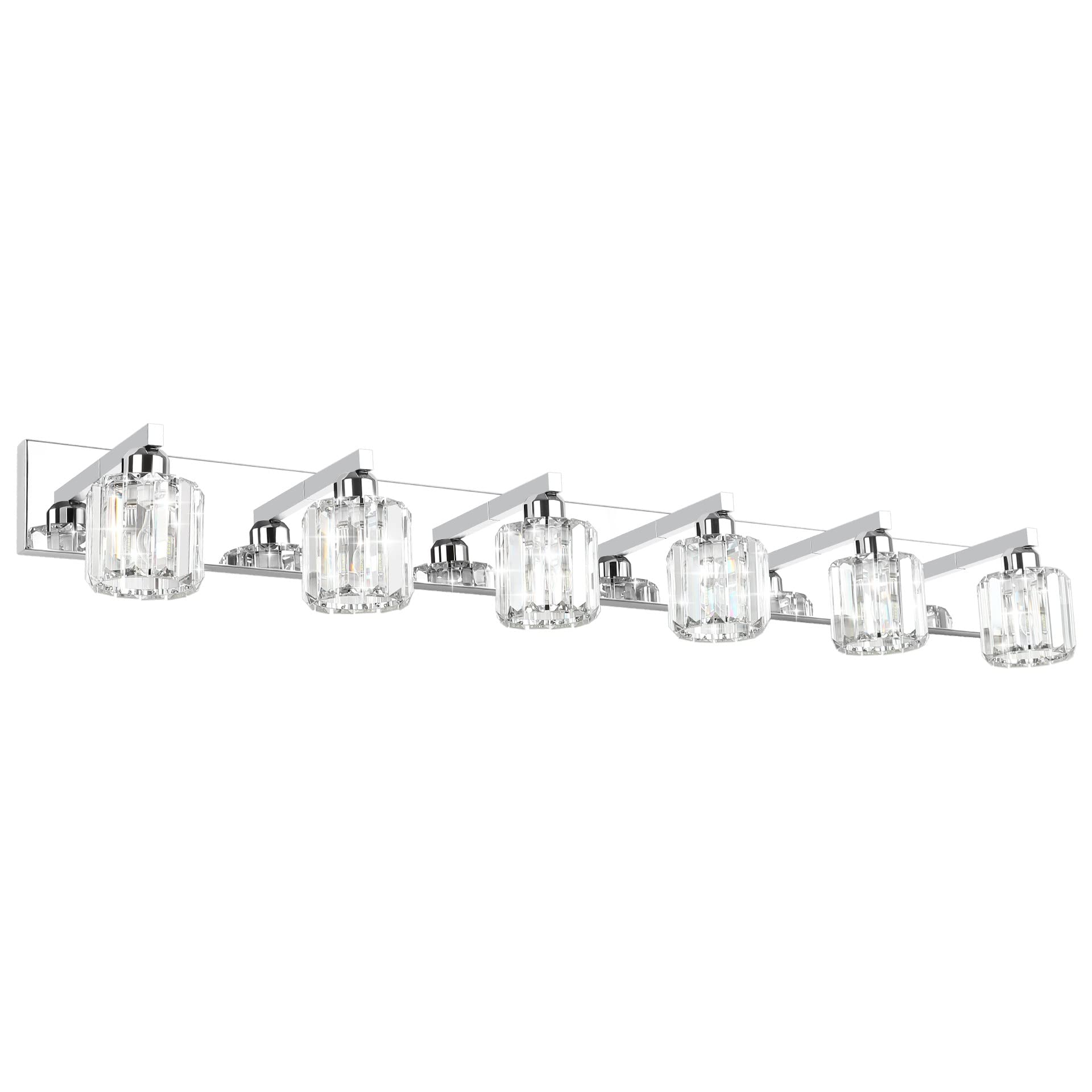 Aipsun Bathroom Vanity Light, 6 Lights, Chrome Finish, Aluminum, Model 8460, 49 Inch