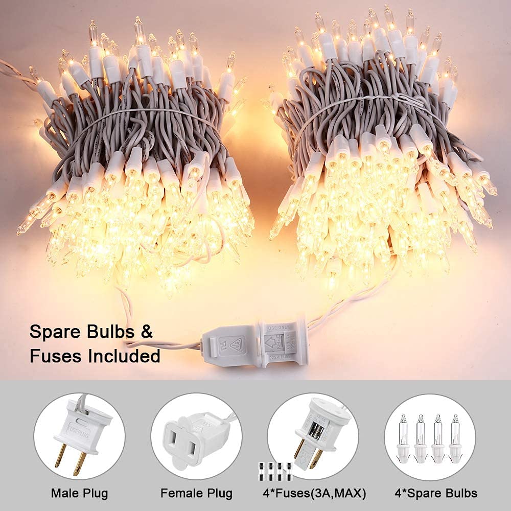 Philzops 300Ct Christmas String Lights, 69.6Ft Warm White Connectable Indoor/Outdoor Decor