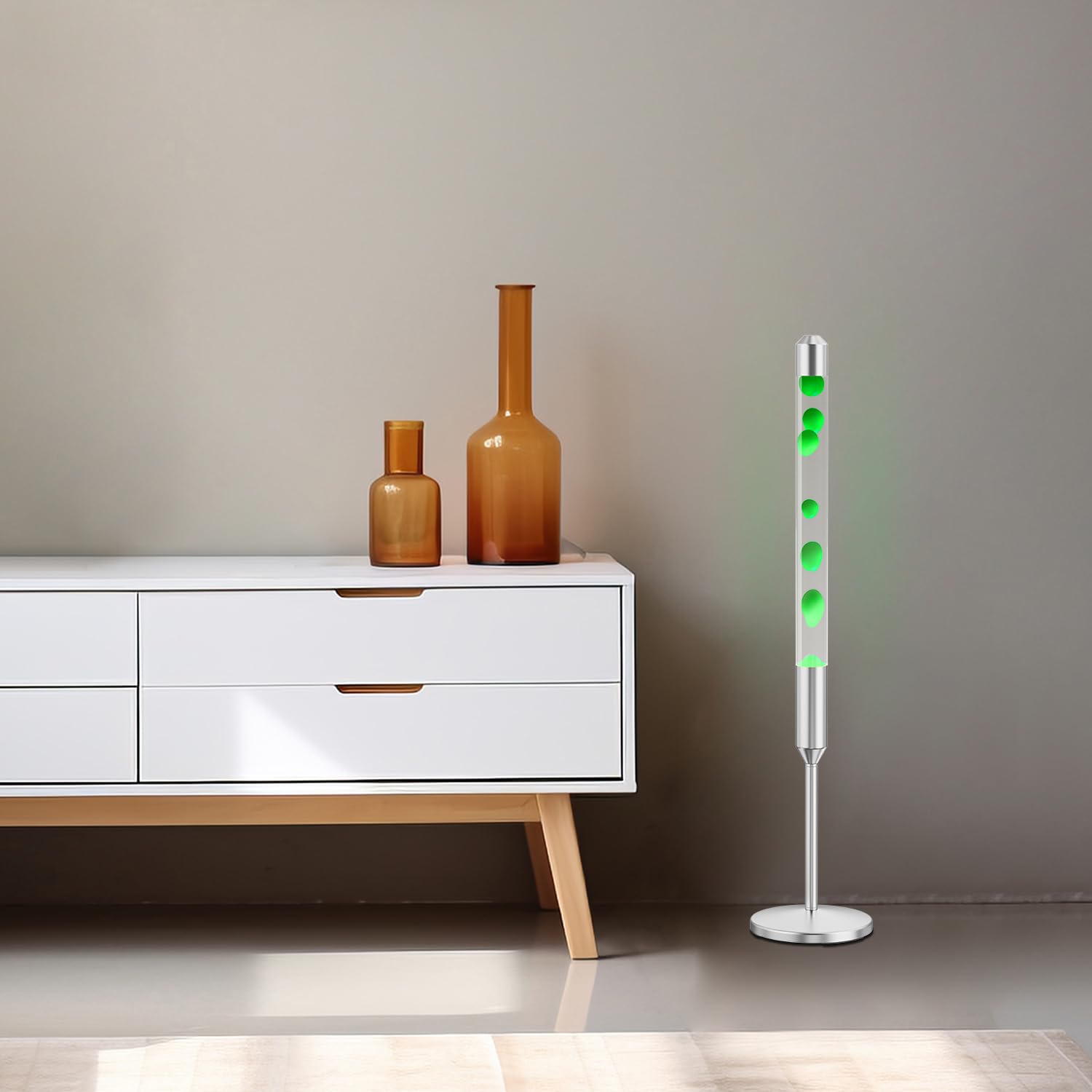 Kyzfy 47.5-Inch Liquid Motion Lamp, Magma Lamp in Blue Water Green Wax, Aluminum, Model K-02, Ideal for Home and Office Decoration