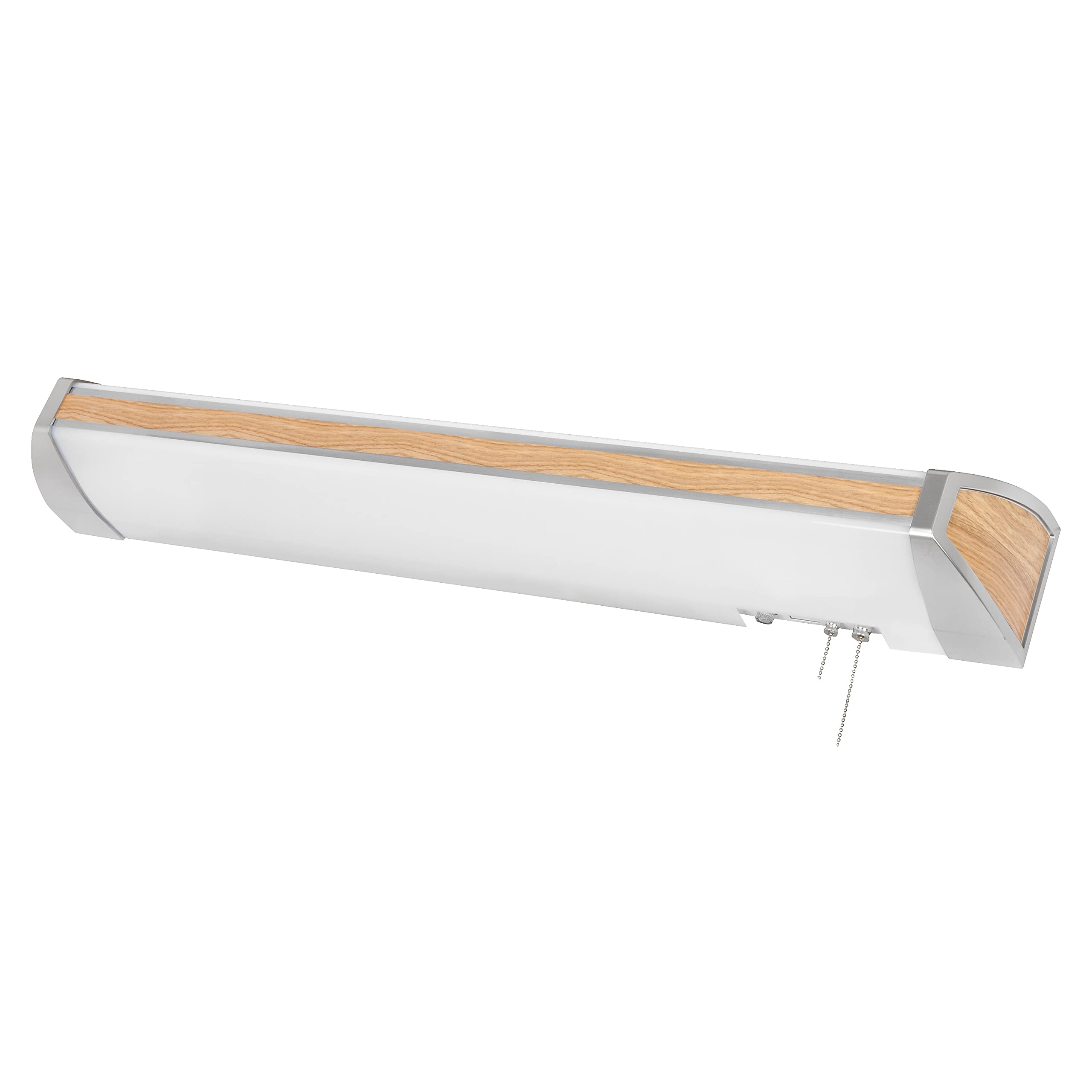 AFX Lighting IDB332E8LK White Frosted Acrylic Overbed Light Fixture with Light Oak Accents