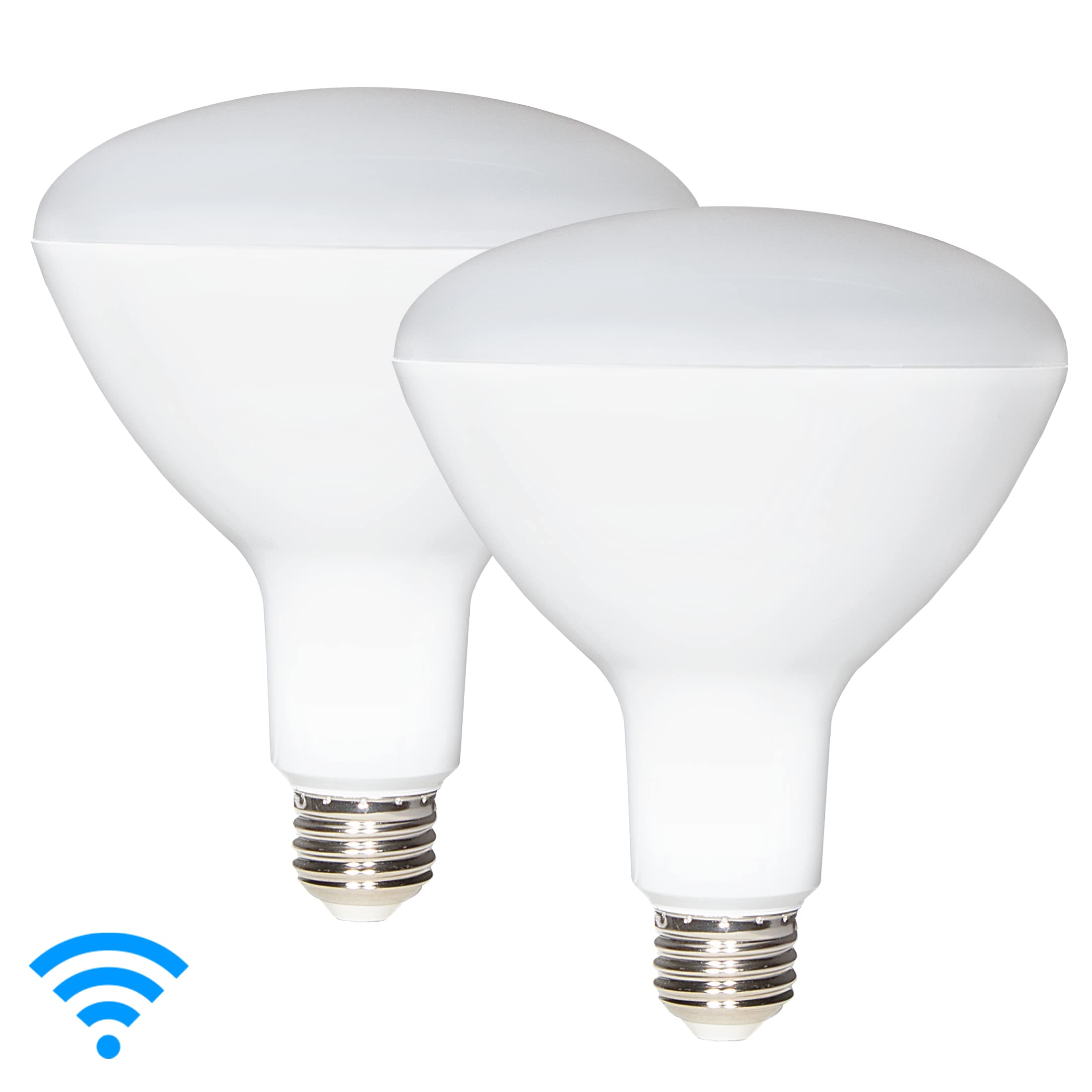 Maxxima Luvoni Smart Wifi Led Br40 Multicolor Light Bulb, Cct Selectable 2700K-6500K, 1300 Lumens, Dimmable, E26 Base, 15W, 2 Pa