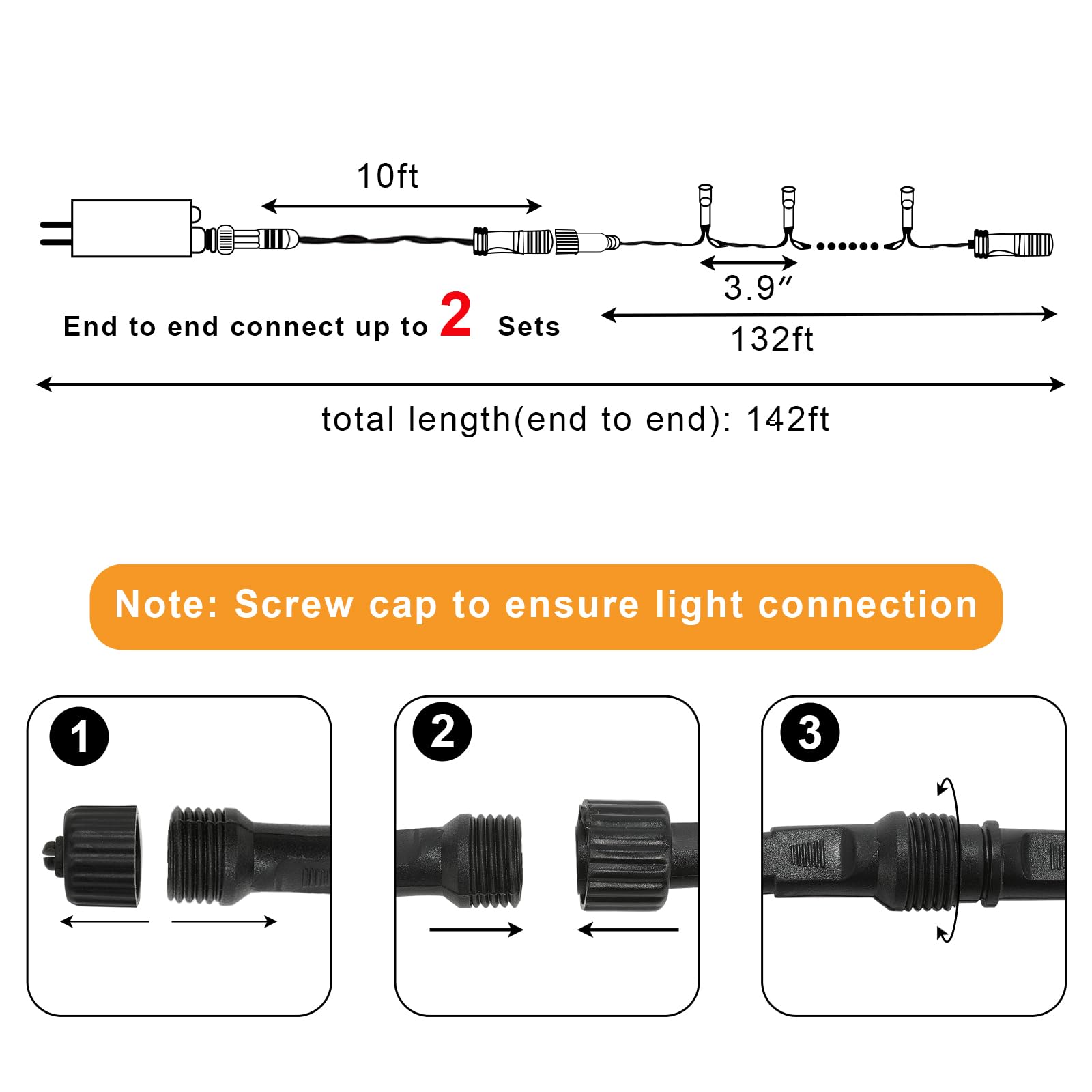 FairyGlim Extra Long 132FT Mini Lights - 400 LED Warm White String Lights, Timer & 8 Modes for Indoor/Outdoor Decoration, Model CX-36V-5000LHWW