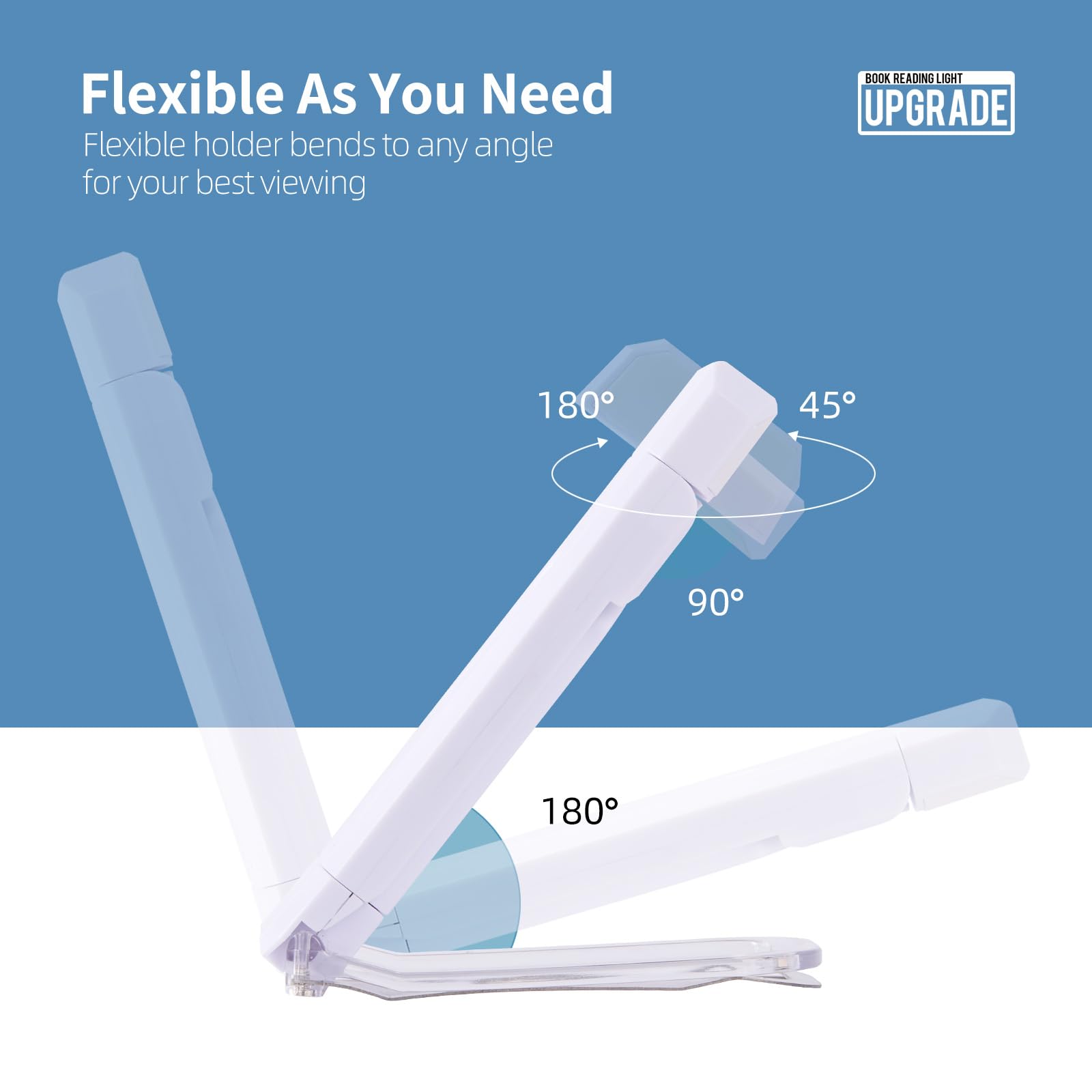 Egwaser Usb Rechargeable Book Light For Reading In Bed, Portable Clip-On Led Reading Light, 3 Amber Colors & 3 Brightness Dimmab