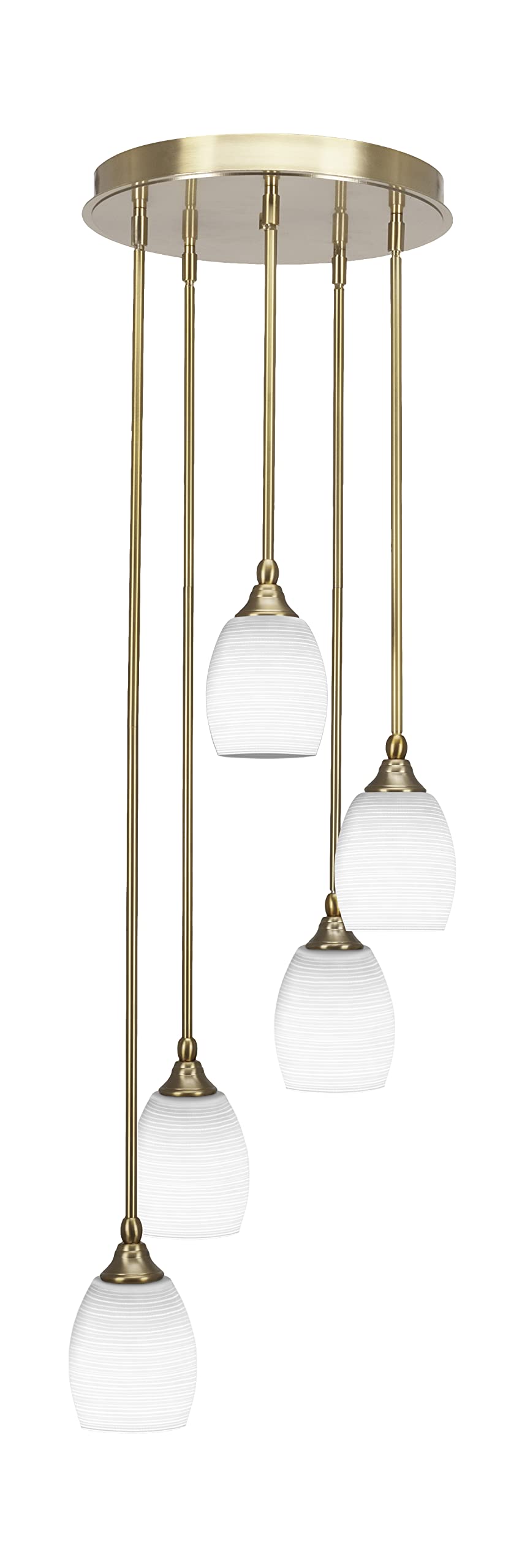 Empire 5 Light Cluster Pendalier in New Age Brass Finish (2145-NAB-4021)