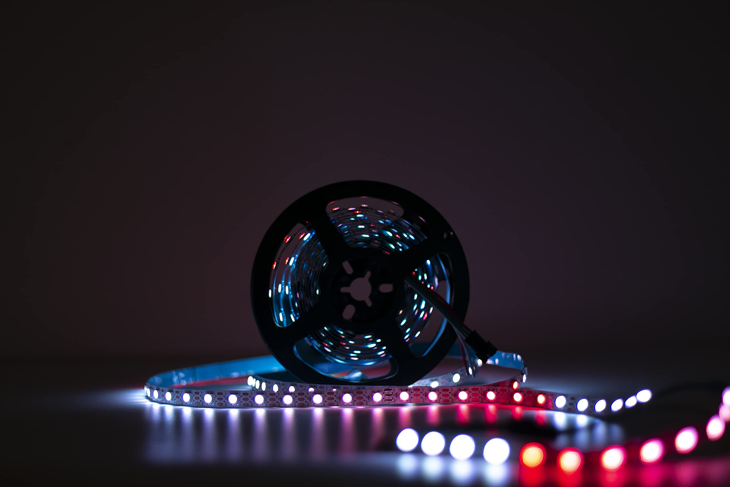 Adresuno Ws2811 Ws2812B Led Strip, 300 Pixels/M, 16.4Ft Waterproof Ip67, White Pcb, Model Aqyc-211214-7