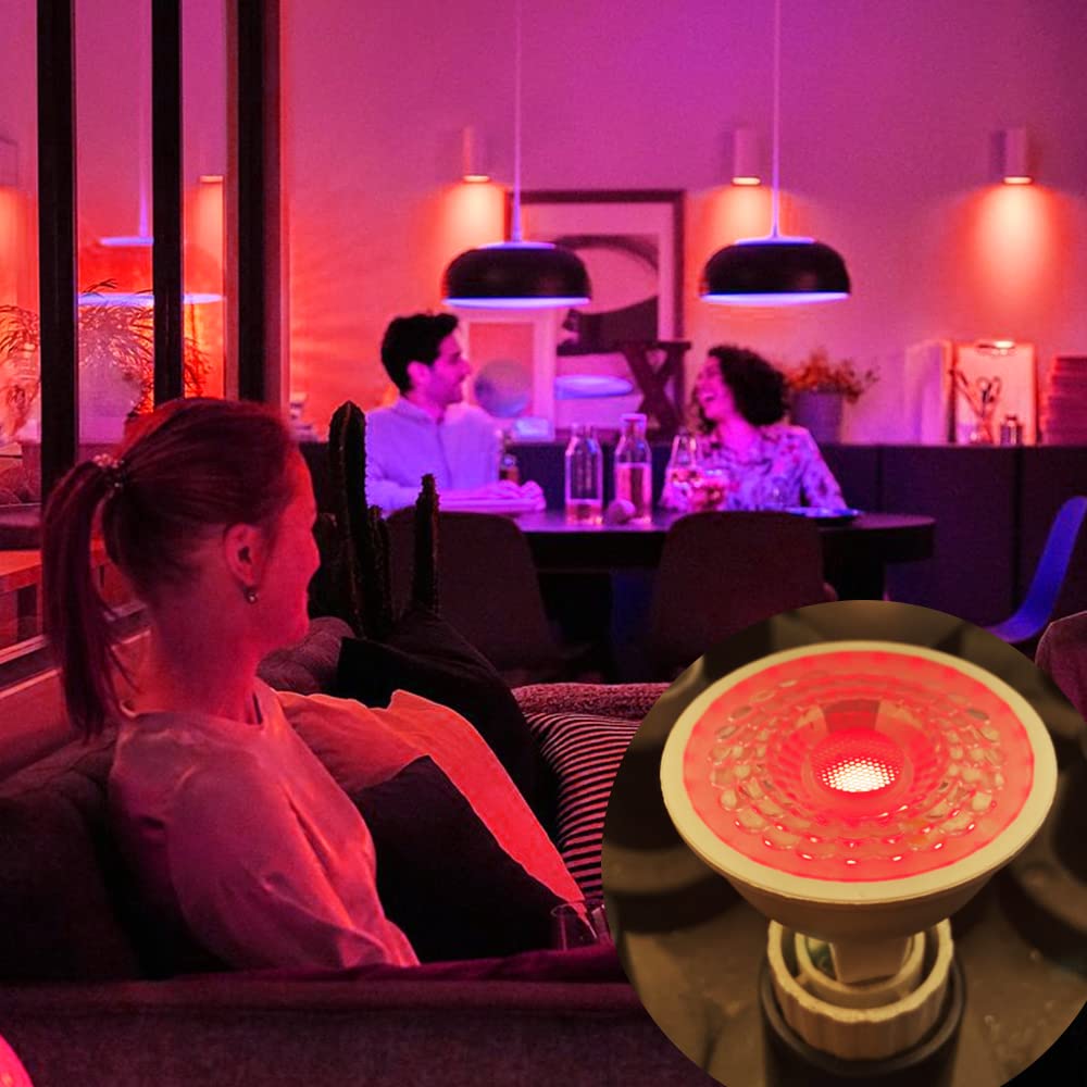 TUMUPSM RGB MR16 LED Bulb, 12V 5W GU5.3, Non-Dimmable Landscape Light, 6-Pack Mix Color