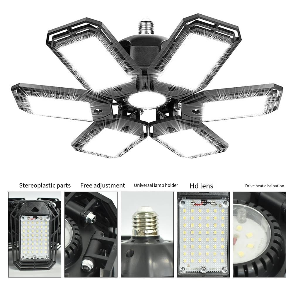 ANYPOWK LED Garage Light - 15000 Lumen, 150W, Six Leaf Design, 2-Pack, Daylight
