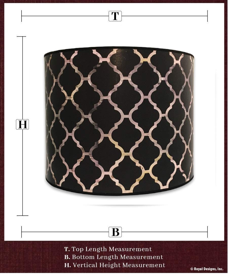 Royal Designs, Inc. Trendy Decorative Handmade Drum Shade, Made In Usa, 10In, Hbc-8048-10, Black Moroccan