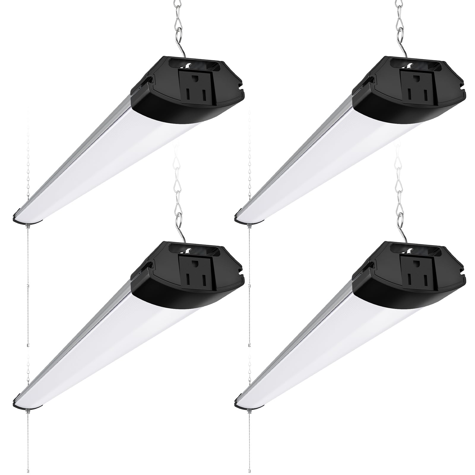 Barrina LED Shop Lights 4FT 84W 10000LM 6500K Aluminum Linkable Fixture 4 Packs Model BASP-4FT-84FLM-65K