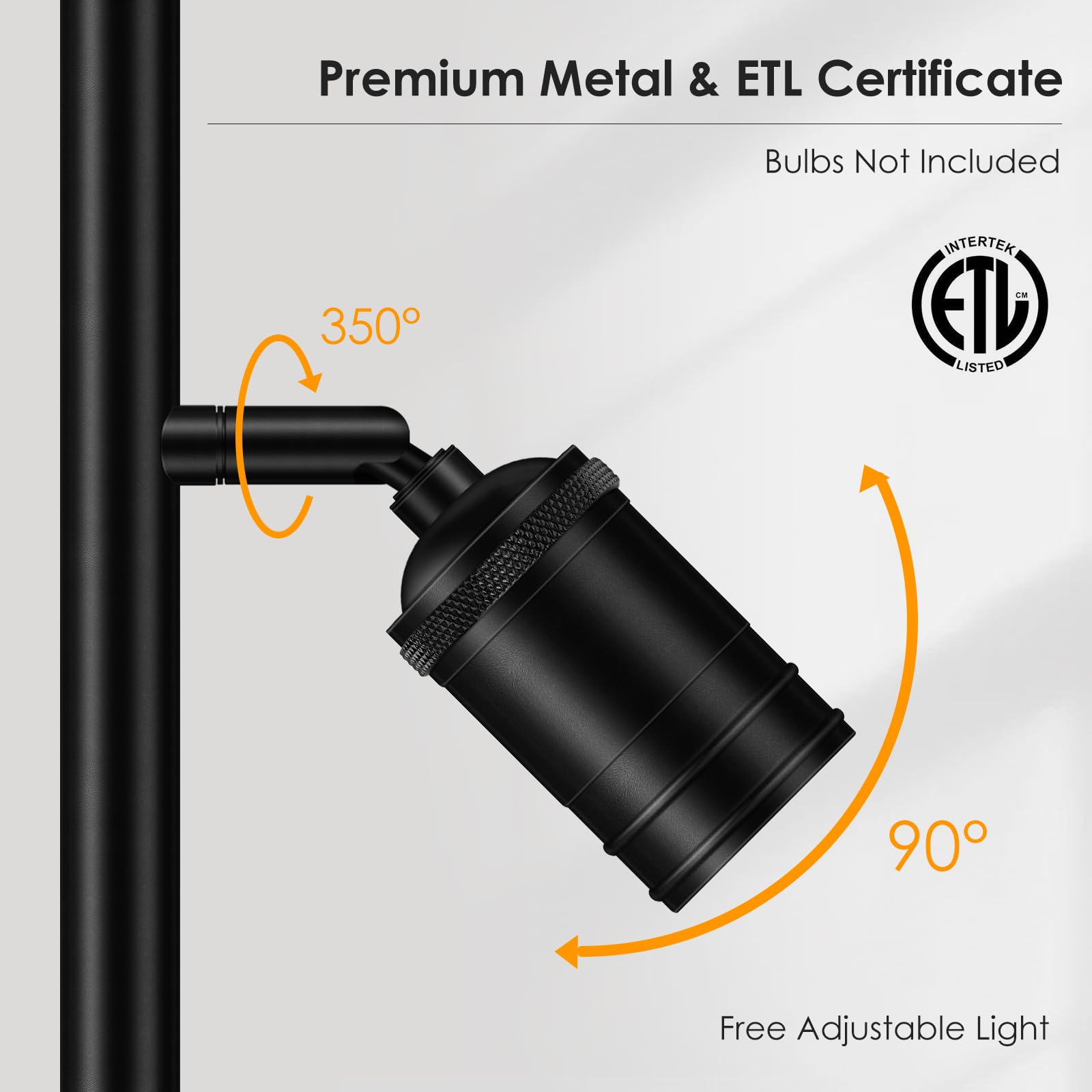 BoostArea Industrial Floor Lamp - Modern Adjustable 3-Light Tree Lamp with Foot Switch, Minimalist Black Metal for Living Room & Bedroom