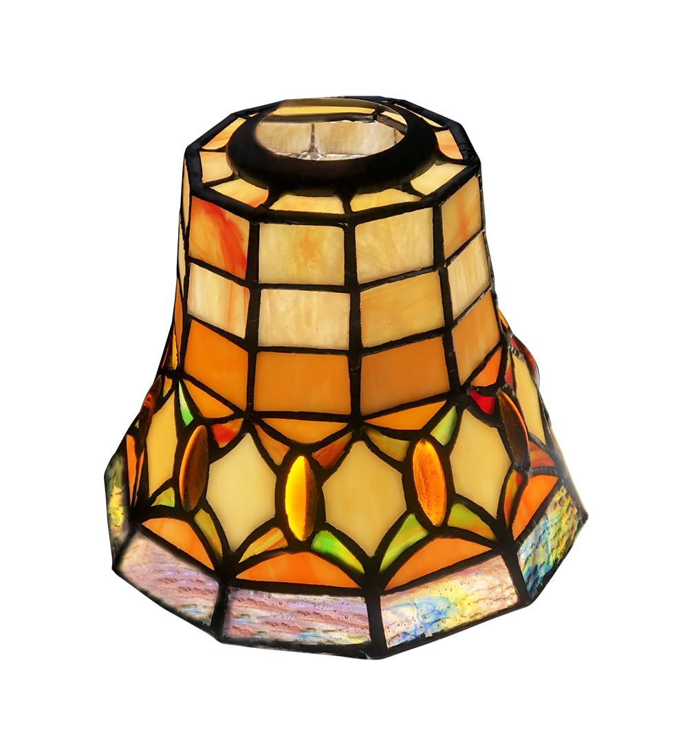 HUIMEIJU Tiffany style stained glass lampshade?Ceiling Fan light?Wall lampshade?Replacement lampshade.HMJ6037