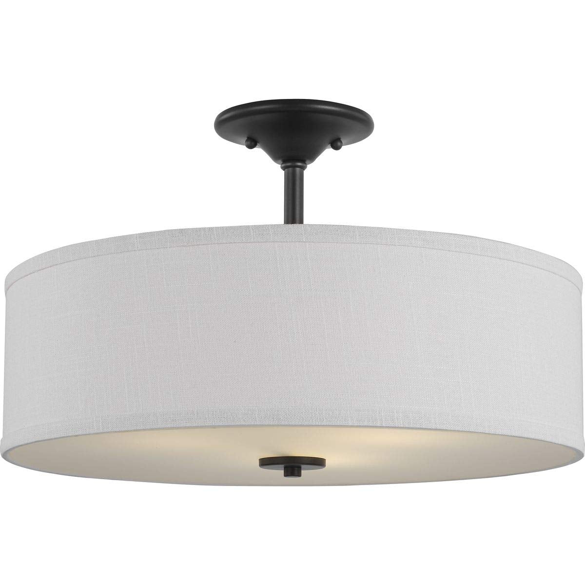 Progress Lighting Inspire Collection Graphite Three-Light 18'' Semi-Flush Mount, 11.50X18.00X18.00
