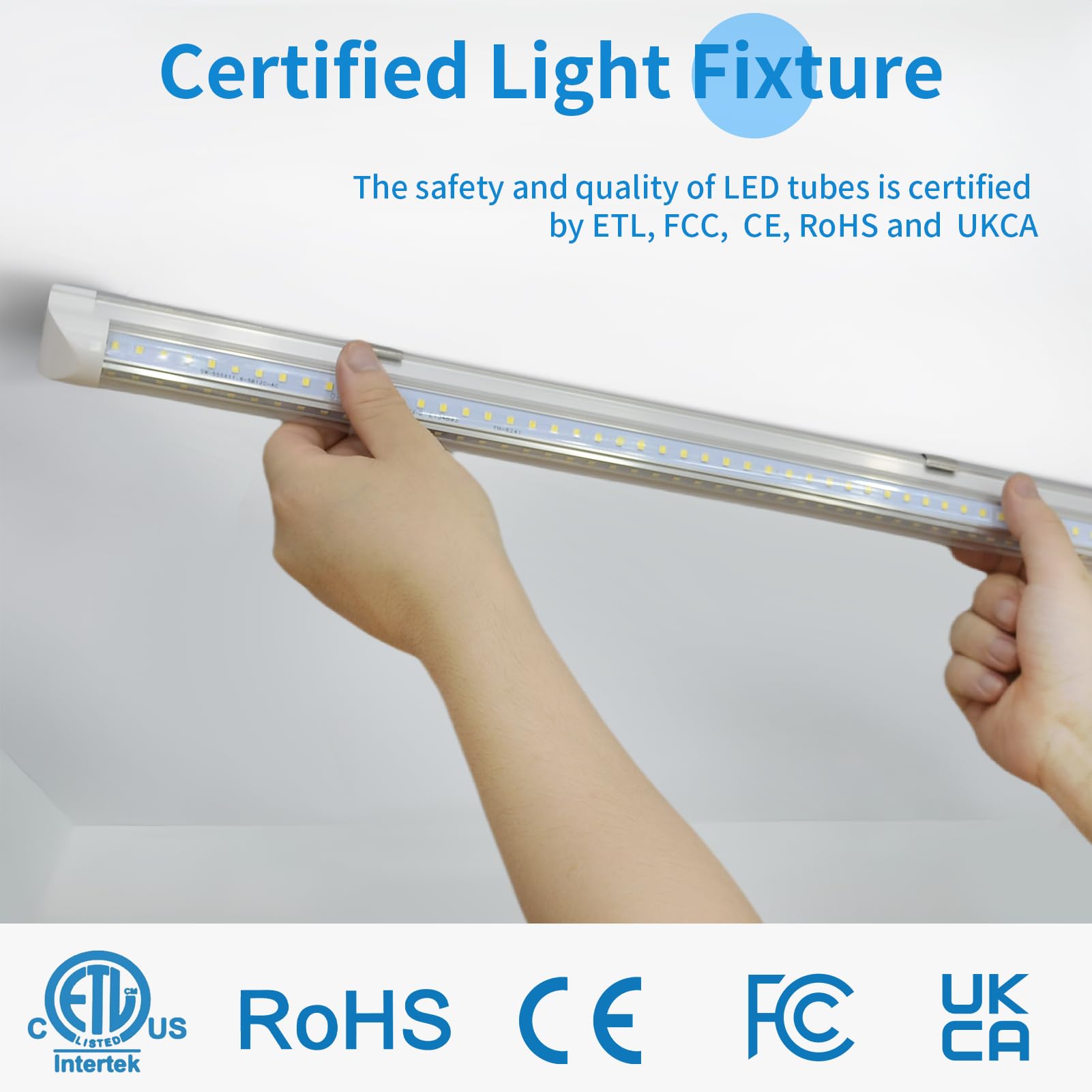 CNSUNWAY LED Shop Light 2FT, 20W 2500LM, Warm White, Linkable T8 Fixture, Pack of 2