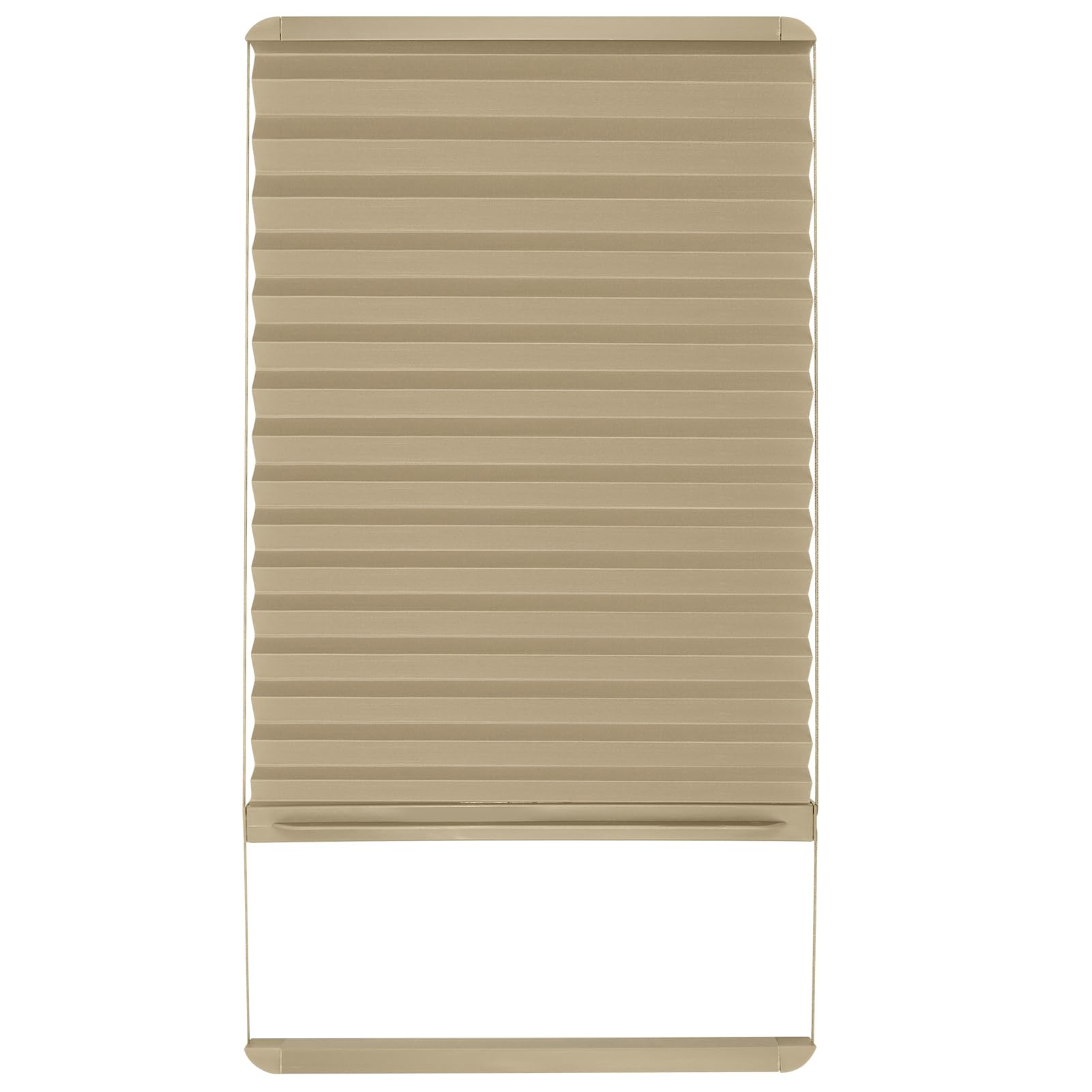 NOVINO RV Thin Pleated Shade Replacement for Lippert Entry Doors, 12" x 21", Cappuccino, Model RS-042, Privacy & Sun Blocker