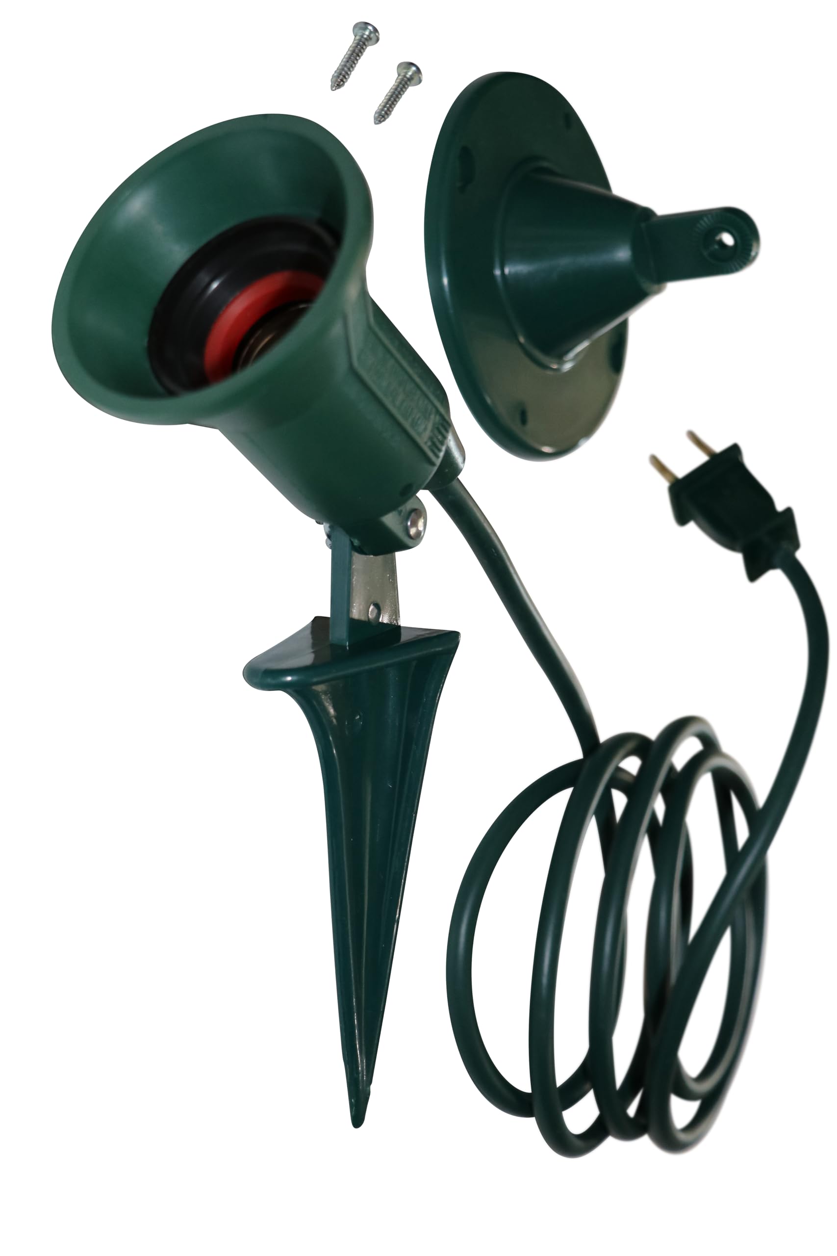 Dobar 6 Ft Outdoor Christmas Spotlight - Green Lawn Flood Light With Stake & Wall Mount, Ul Listed