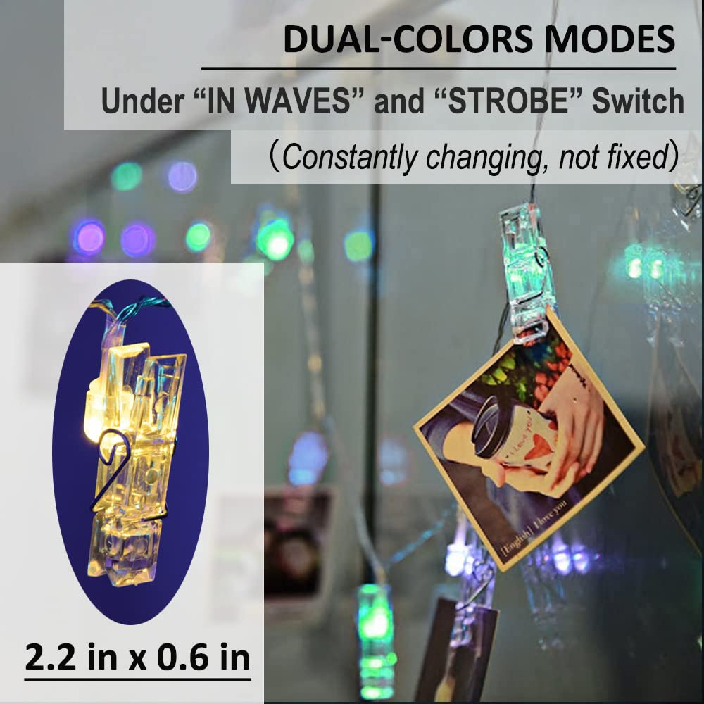 Solhice Photo Clips String Lights, 10ft RGB LED Fairy Lights for Bedroom Decor, USB Powered with Remote, Ideal Gifts for Teen Girls
