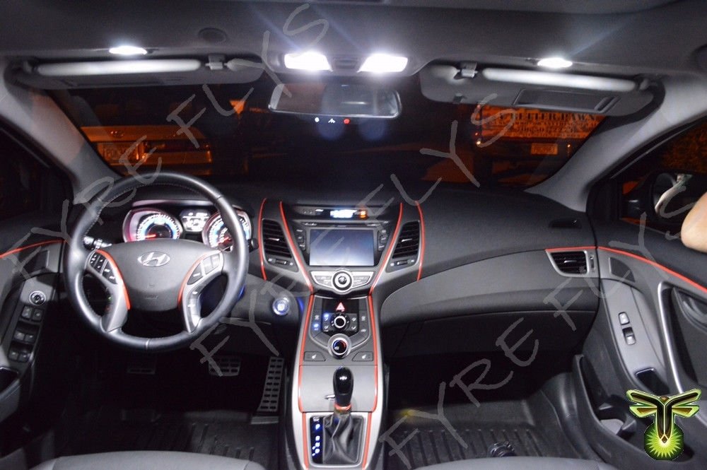 Fyre Flys 11 Piece White Led Interior Lights For 2013-2020 Hyundai Santa Fe 6000K 5050 Series Smd Package Kit And Install Tool