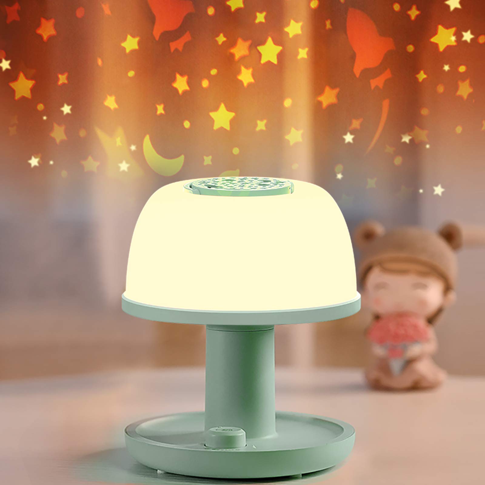 Licklip Dimmable Led Night Light Lamp With Star Projector, Color Changing, Portable For Kids