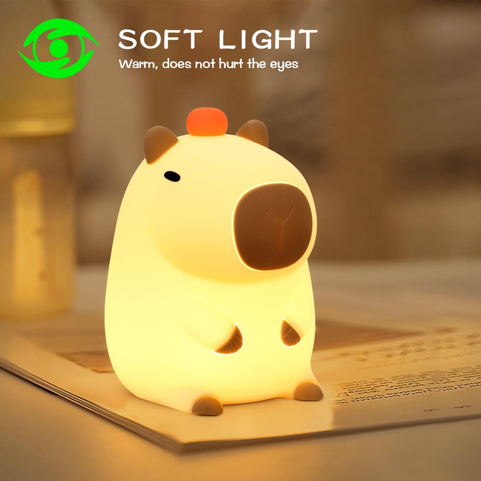 Led Cute Silicone Night Light Squishy Animal Lamp  Dimmable Nursery Nightlight  Rechargeable Bedside Touch Lamp For Breastfeeding Kawaii Gifts Room Decor
