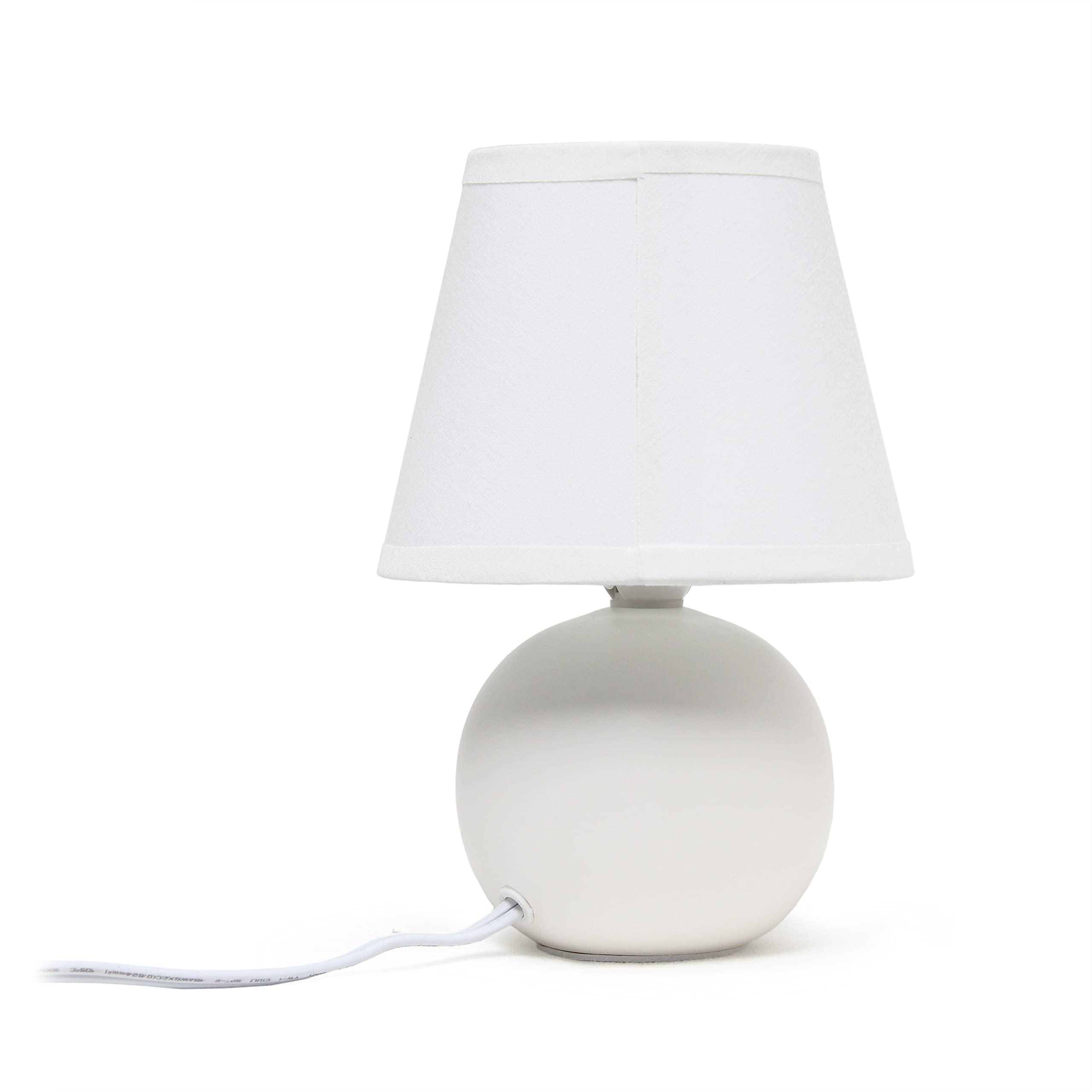Simple Designs Lt2008-Off-2Pk Mini Ceramic Globe Table Lamp 2 Pack Set, Off-White