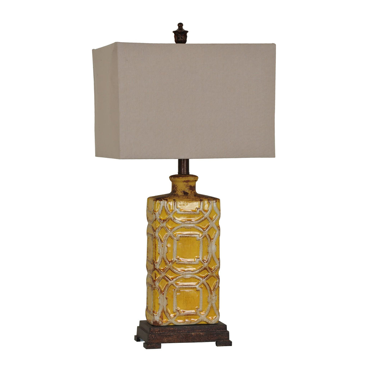 Crestview Collection Yellow Ceramic Chatham Table Lamp - Stylish Home Decor Lighting