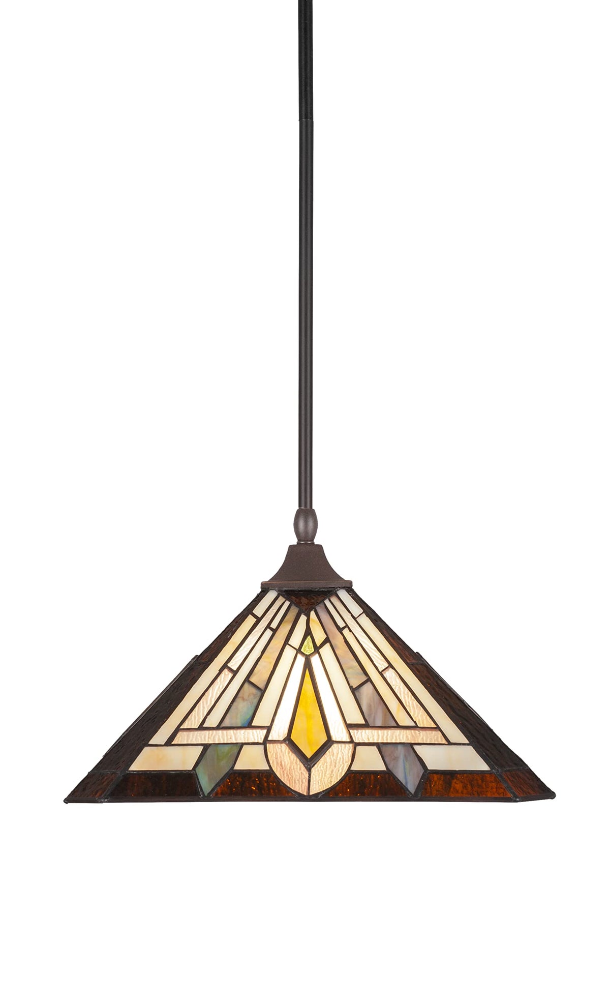 Toltec Lighting Stem/Square 1 Light Pendant in Dark Granite (13-DG-959)