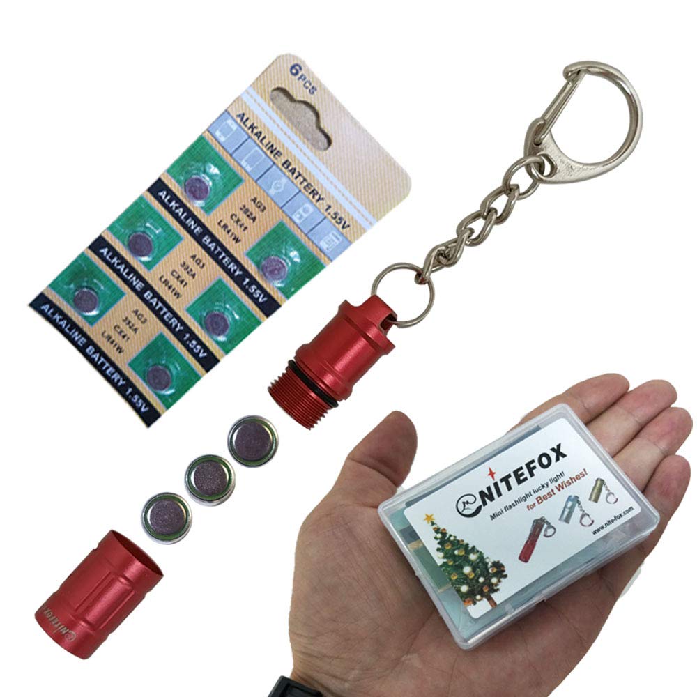 Nitefox Super Mini Keychain Flashlight, Aluminum Edc Torch, Red, Model E1