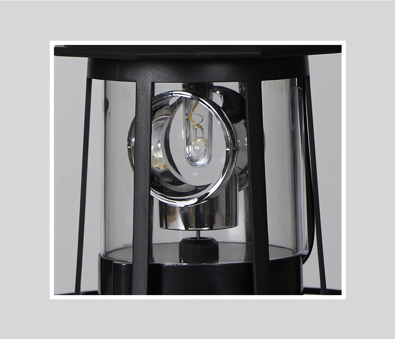 Enajucy Solar Lighthouse Rotating Light - IP65 Waterproof Black Large Outdoor Lamp for Garden, Patio, Pathway - Style B