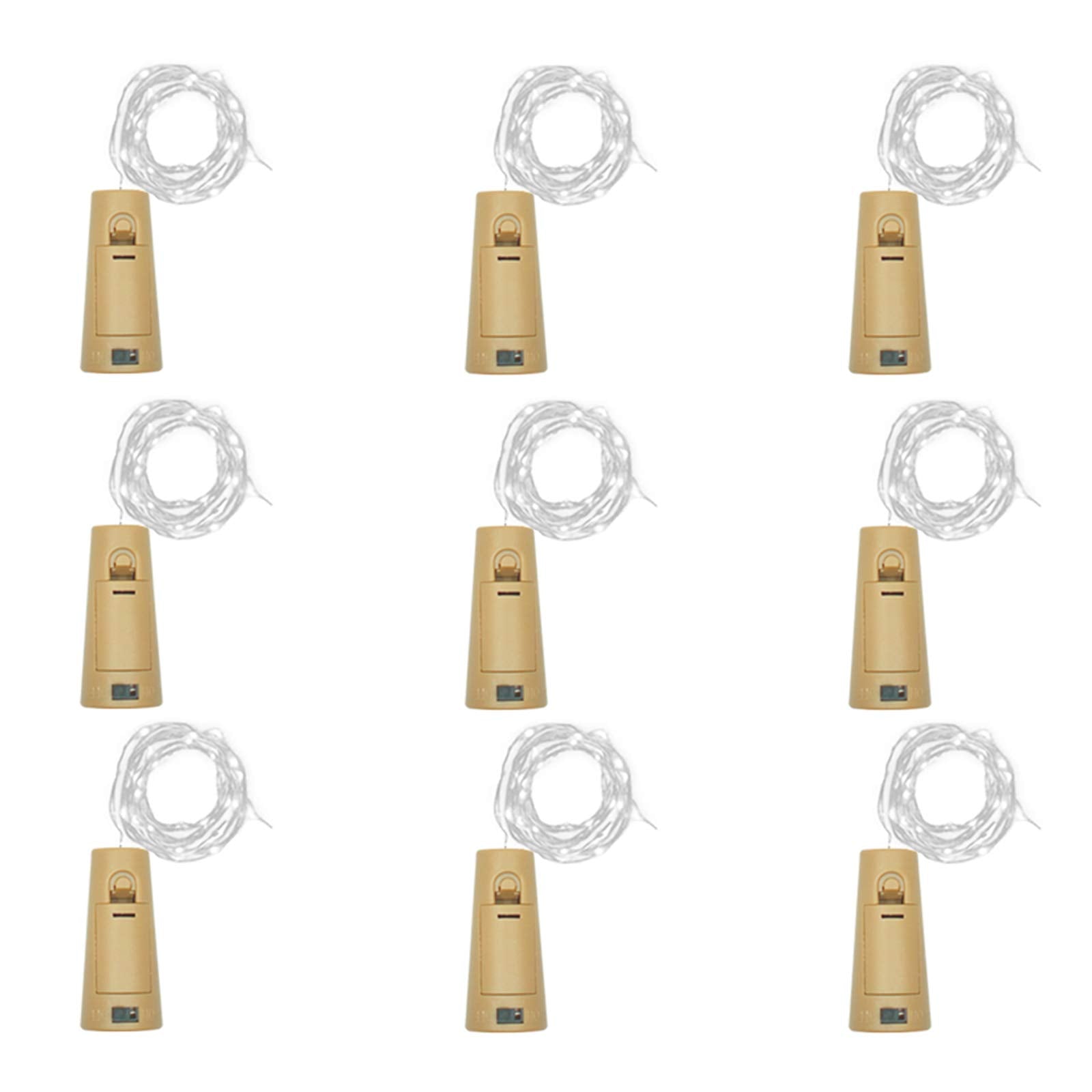 LoveNite Wine Bottle Lights with Cork, Battery Operated 20 LED Cork Shape Silver Wire Colorful Fairy Mini String Lights(No Bottles) for DIY, Party, Decor, Christmas, Halloween,Wedding (9, Cool White)