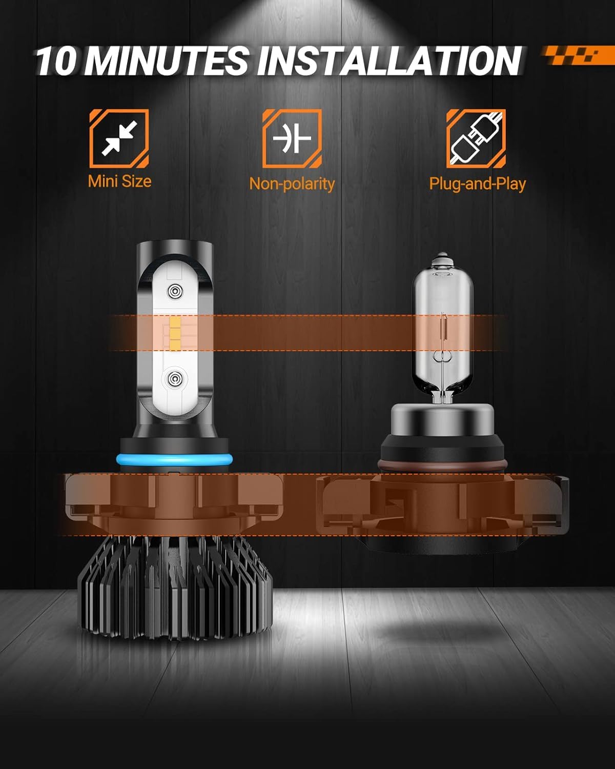 SEALIGHT 5202 LED Fog Light Bulbs, 14000 Lumens, 6500K Cool White, Ultra Wide Angle, Plug and Play, Waterproof, 2-Pack