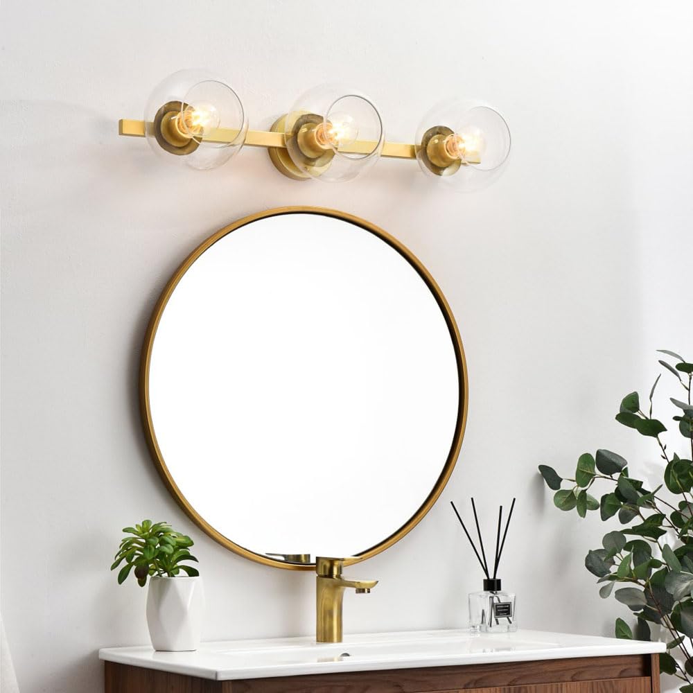 Living District Rogelio 3-Light Iron & Glass Bath Sconce in Black/Clear