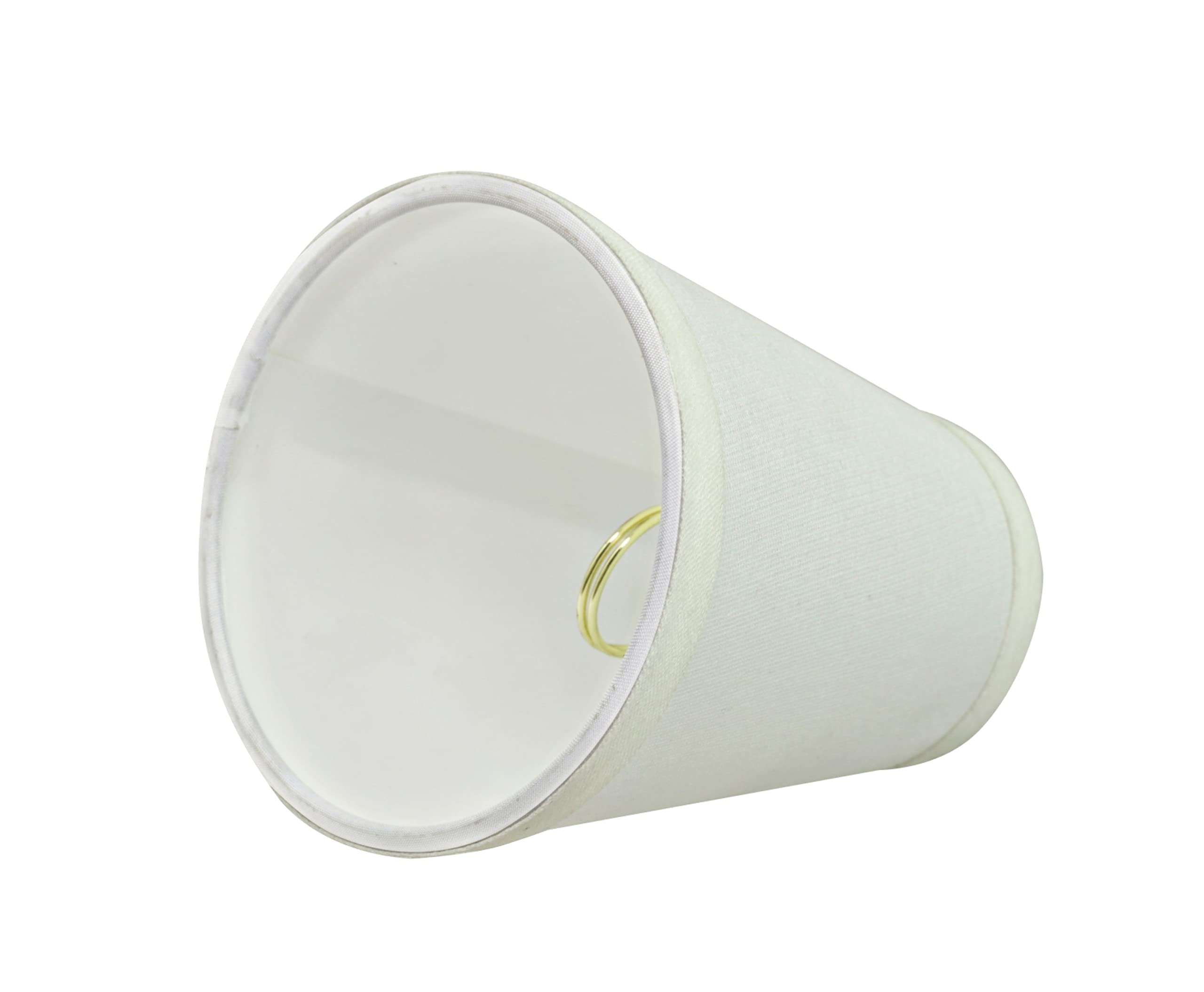 Aspen Creative 32654-2B, Empire Clip-On Chandelier Lamp Shade, Off White, 2 1/2&quot; Top X 4&quot; Bottom X 5&quot; Slant Height, Set Of 2