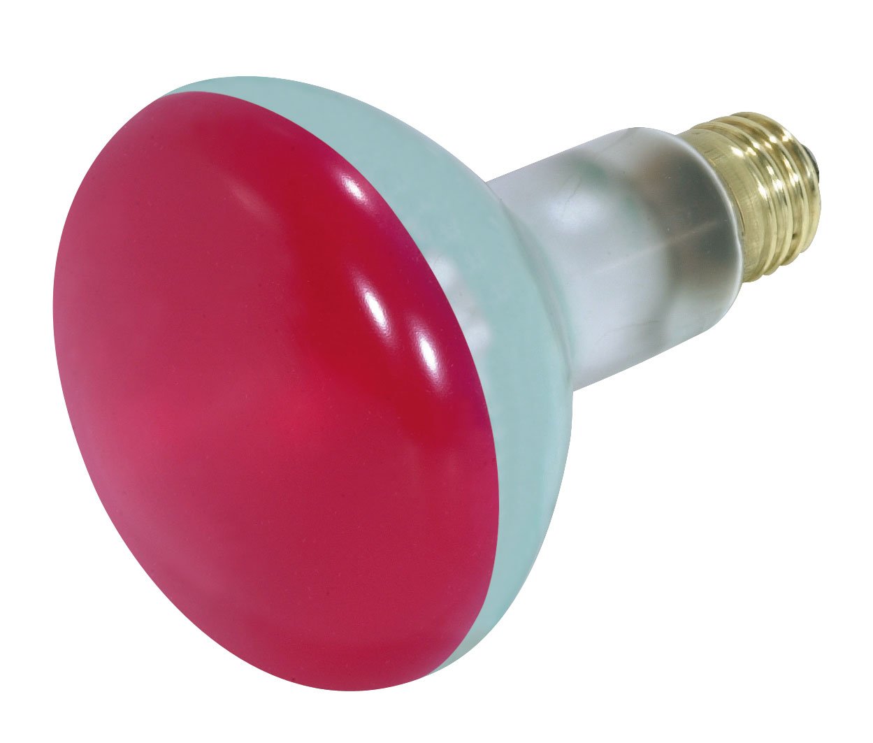 Satco BR30 75 Watt Incandescent Light Bulb, 130 Volt, Medium Base, Red, Model S3240, Glass