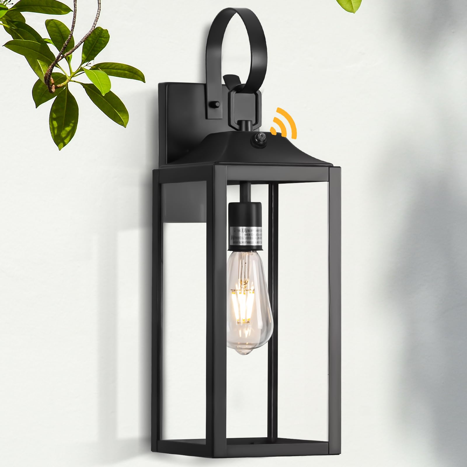 Yolsunes 19&quot; Black Dusk To Dawn Outdoor Wall Lantern, Waterproof Modern Farmhouse Sconce
