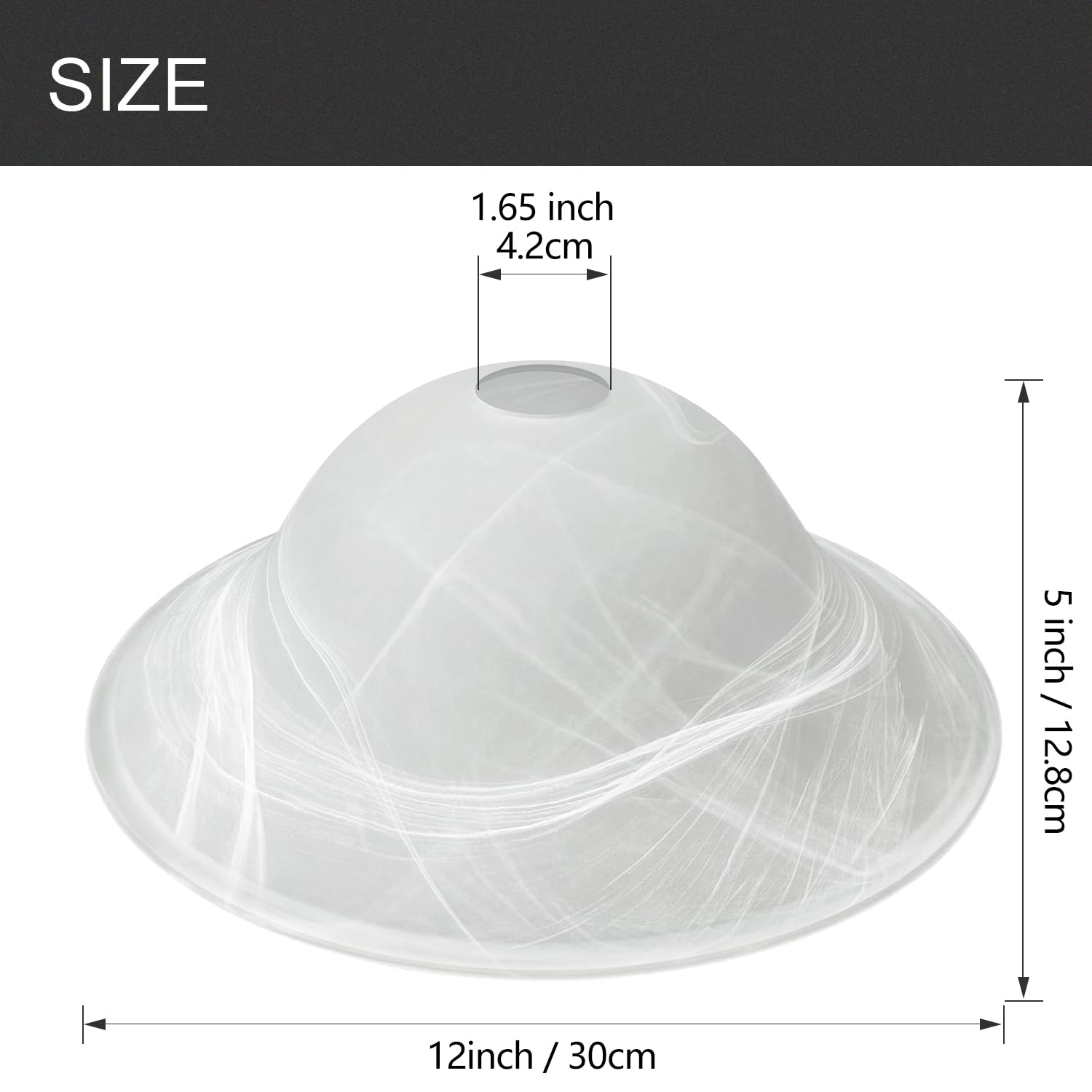 LHLYCLX Antique 12'' White Alabaster Glass Lamp Shade Replacement for Floor Lamps - Torchiere Style