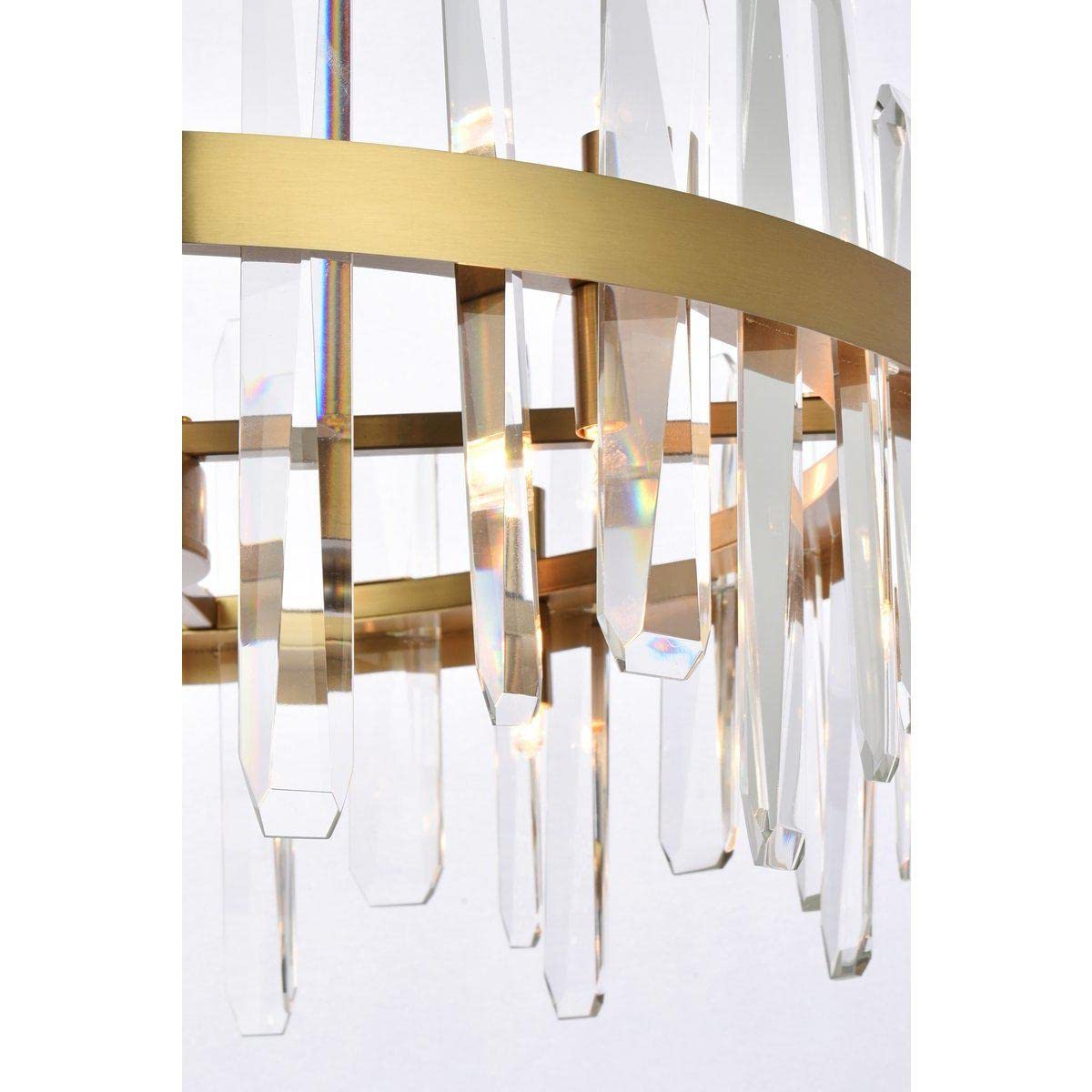 Elegant Lighting Modern Bright Home Decorative Serena 25 Inch Crystal Round Pendant - Satin Gold