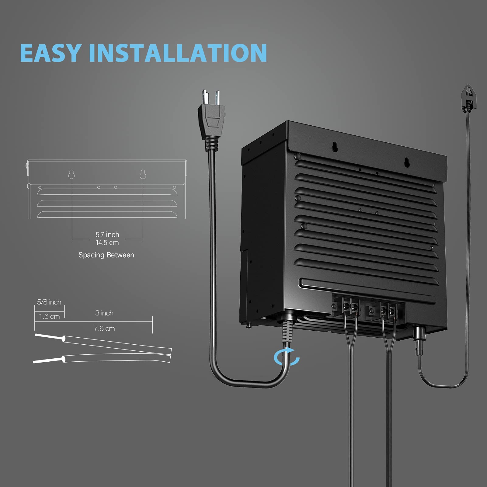 Goodsmann Low Voltage Transformer 600W Landscape Lighting Power Pack With Timer Photo Eye For Outdoor Lights 120V Ac To 12V Ac 9111-60001-01A