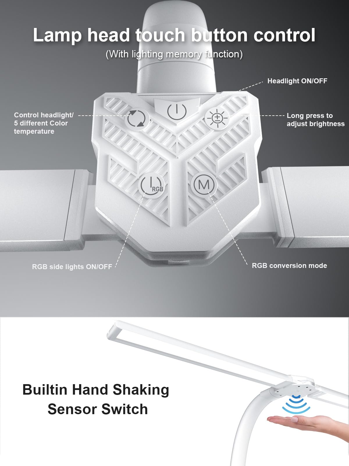 Radlfut Double Swing Arm Desk Lamp - White Architect Lamp With Clamp For Home Office, Crafting - 24W Bright Rotatable Tempering