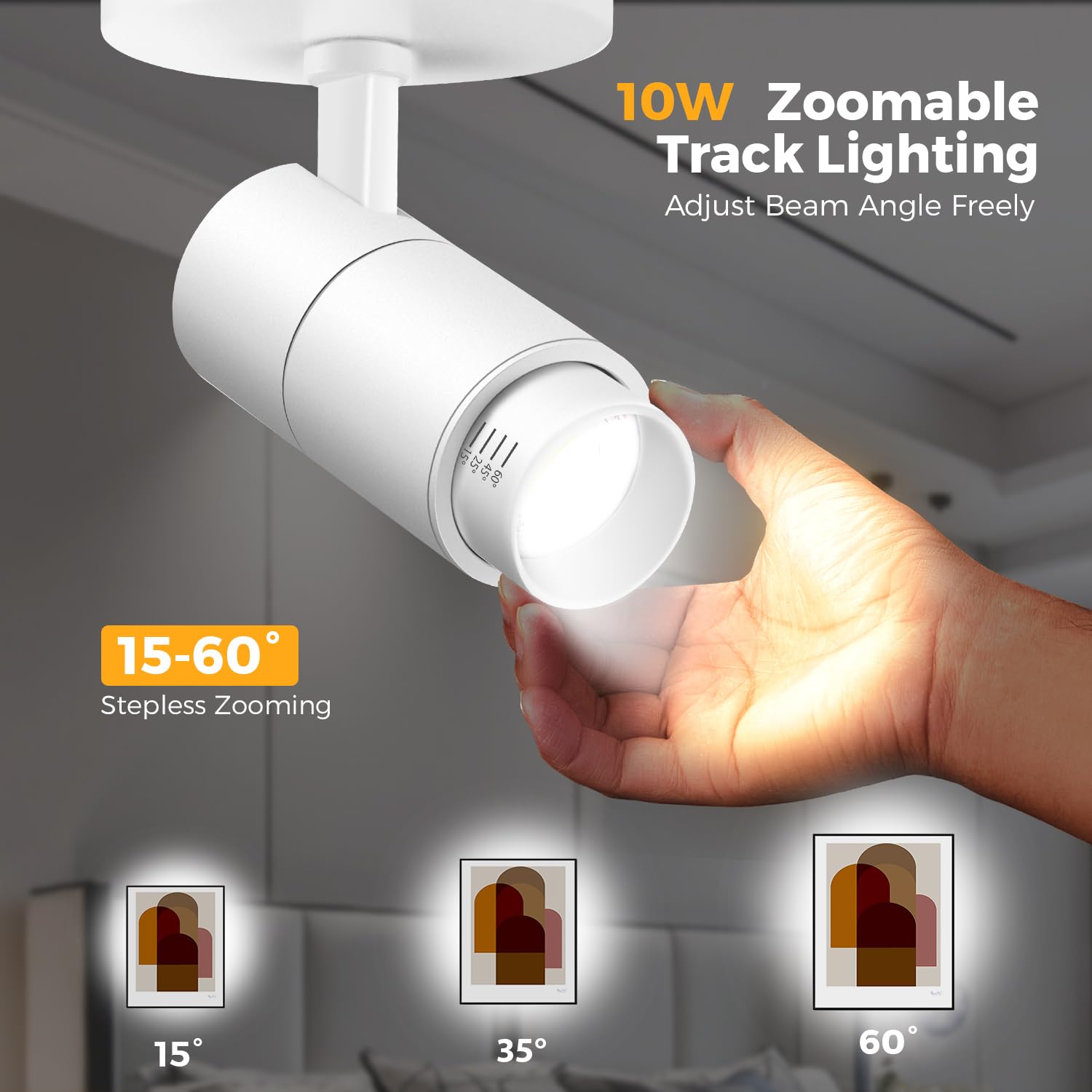 Vanoopee 3-Color Adjustable Led Ceiling Spotlight, Dimmable 10W, 1000Lm, White