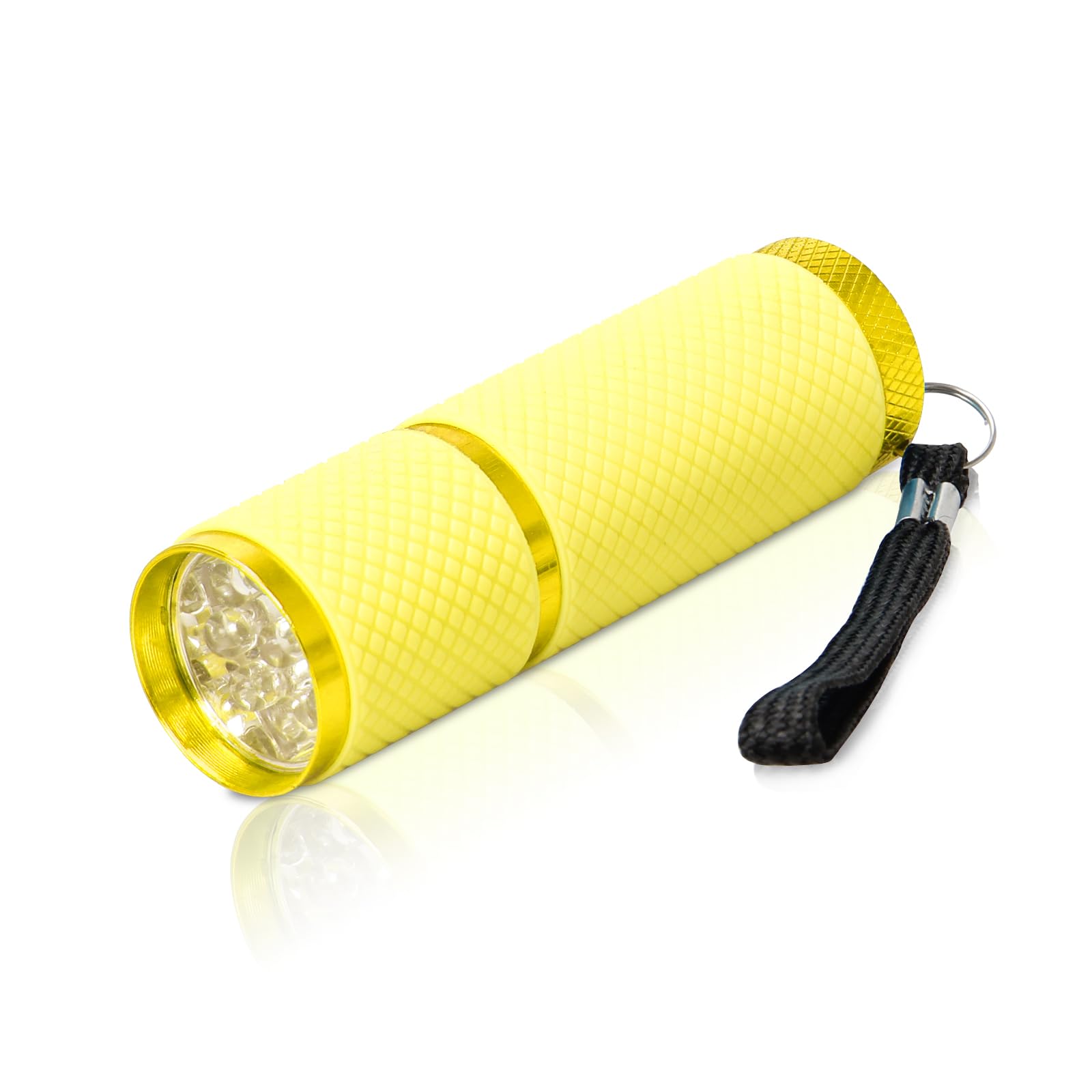 AHIER 9 LED Glow in The Dark Flashlights, Rubber Coated Small Flashlights with Straps, Portable Handy Mini Flashlight for Campin