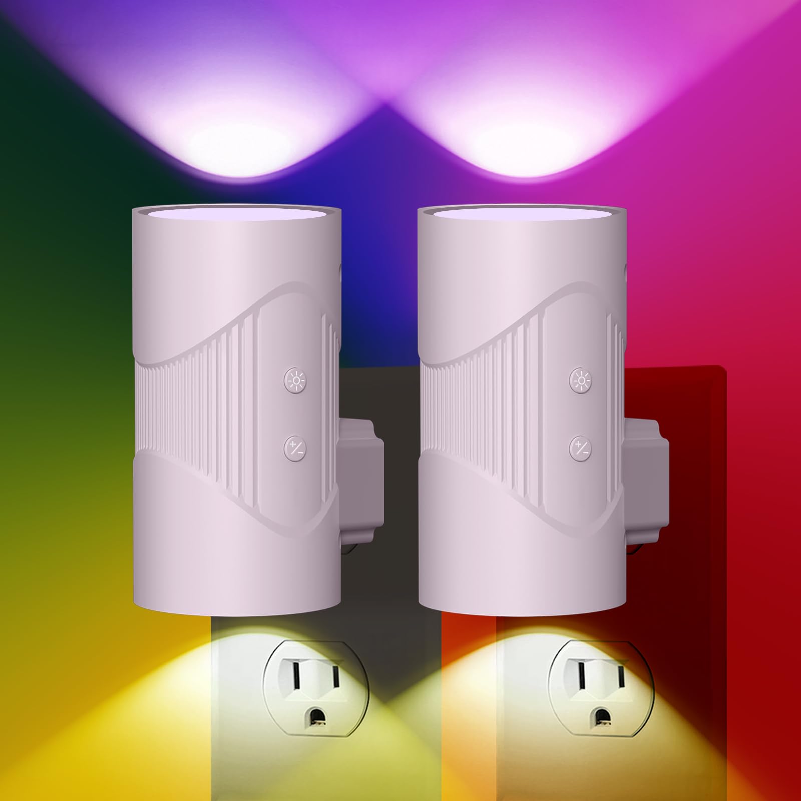easuntec Night Light, Night Lights Plug into Wall, Color Changing Night Light, Dusk to Dawn Sensor, 8 Light Modes, Dimmable RGB 