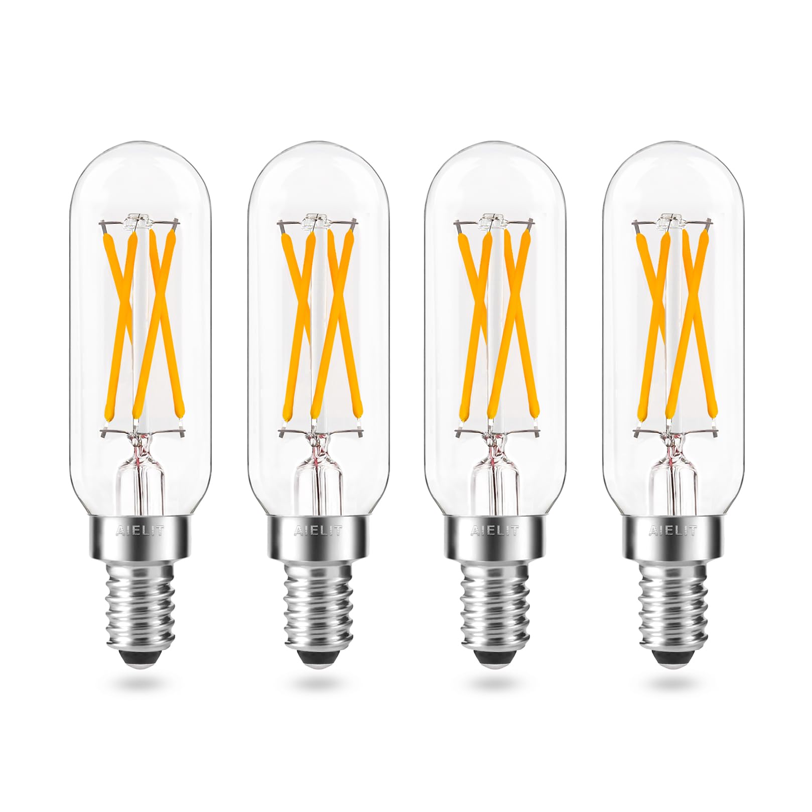 Aielit Vintage T8 Light Bulbs (Dimmable), E12 Led Bulb, 4W, Small Chandelier Base, 40 Watt Candelabra Incandescent Equivalent, E