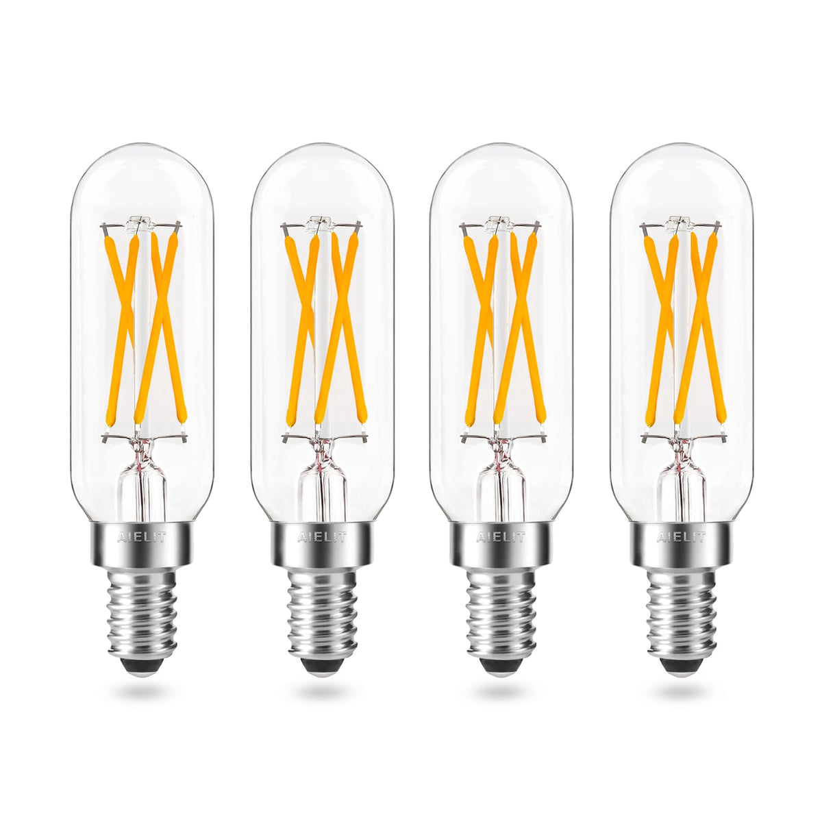 Aielit Vintage T8 Light Bulbs (Dimmable), E12 Led Bulb, 4W, Small Chandelier Base, 40 Watt Candelabra Incandescent Equivalent, E