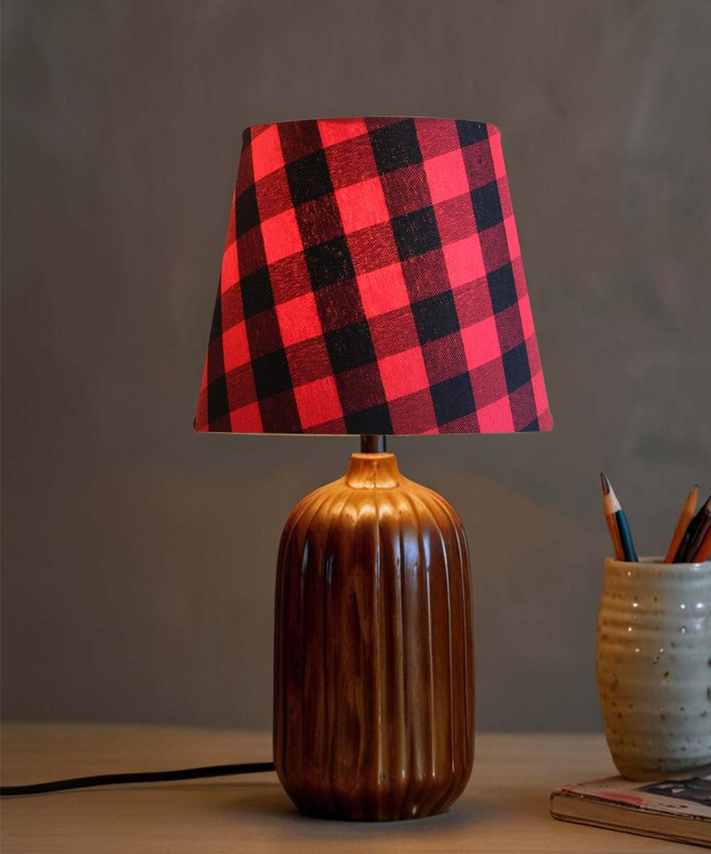 5''X8''X7Heartland Hardback Empire Edson Clip On Lampshade, Lumberjack Buffalo Flannel Fabric