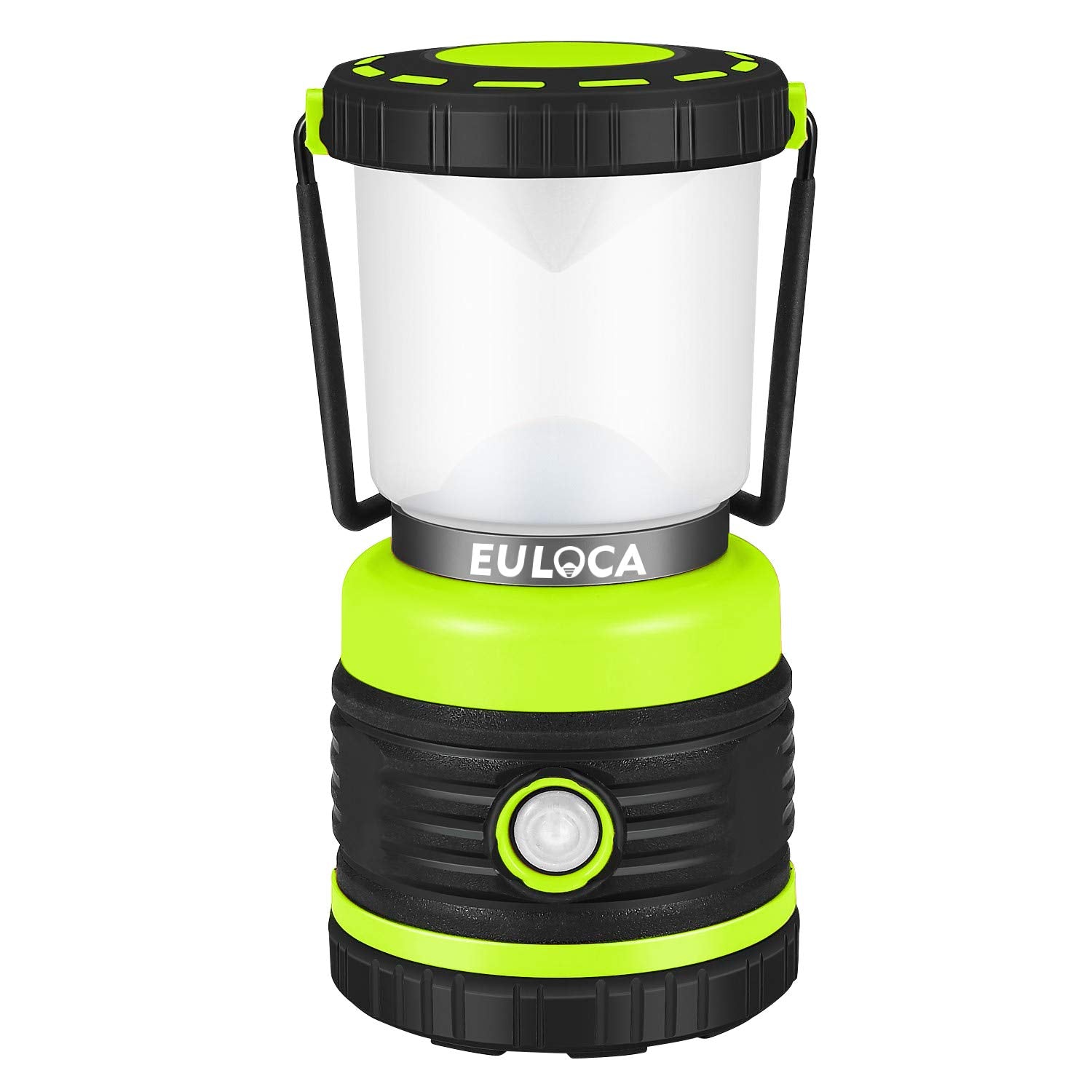 EULOCA Battery Powered LED Camping Lantern, Super Bright Dimmable with 4 Light Modes, Waterproof Tent Light, Portable Lantern Fl