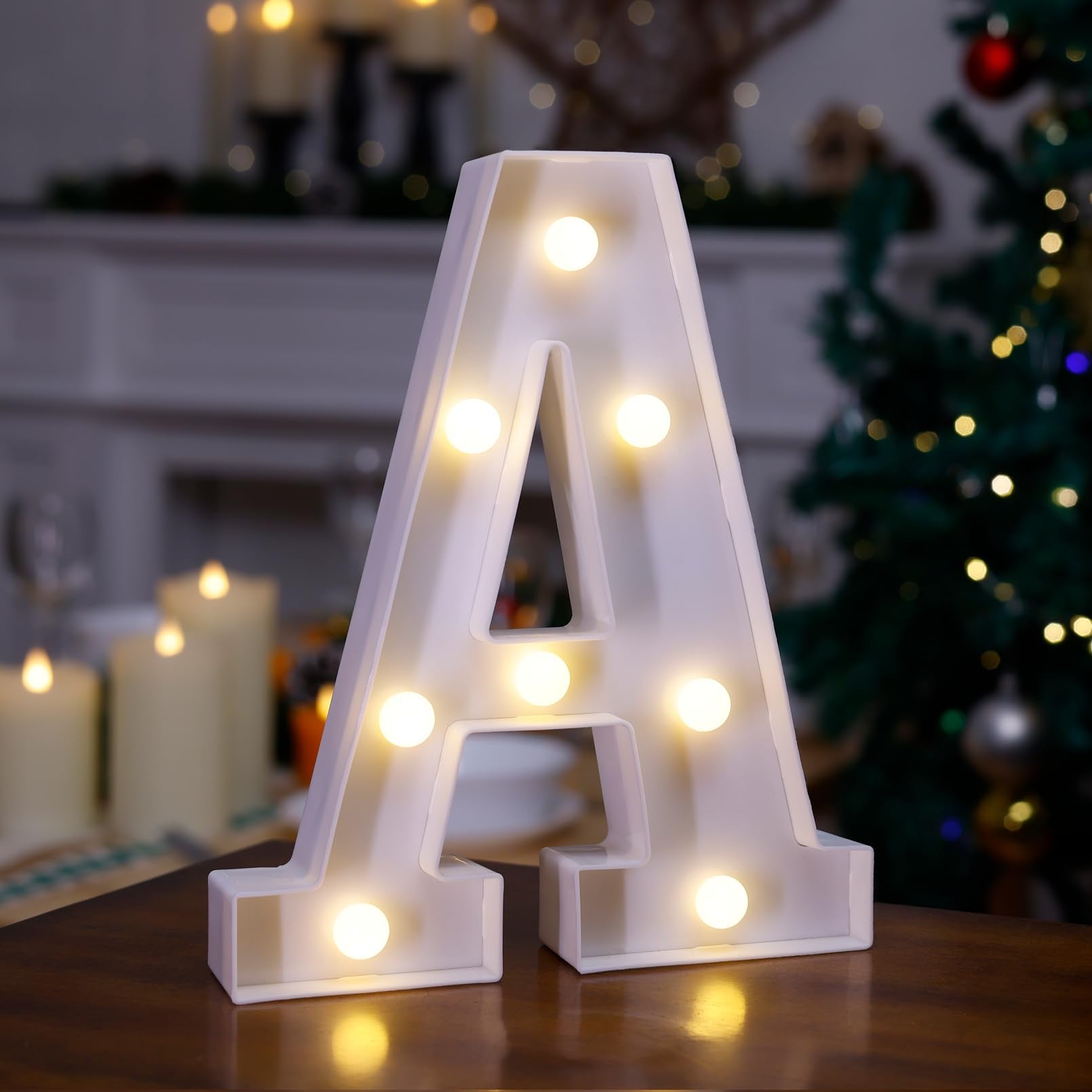 TRONSBOO LED Marquee Sign Light Up Letters, Alphabet Light Up Letters Sign, Battery Powered LED Letter Lights for Night Light, Wedding, Birthday, Party, Christmas or Home Decor (Letter A)