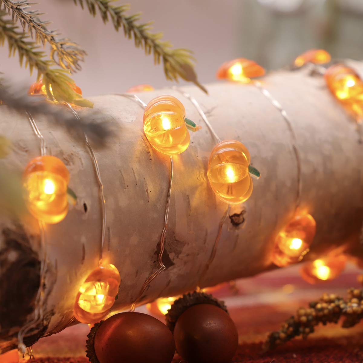 Miya Life Fall Fairy Lights Cute String Lights With Thanksgiving Decor Fall Garland With Lights Battery Operated For Fall Lights Indoor Decoration (Pumpkin Fairy)
