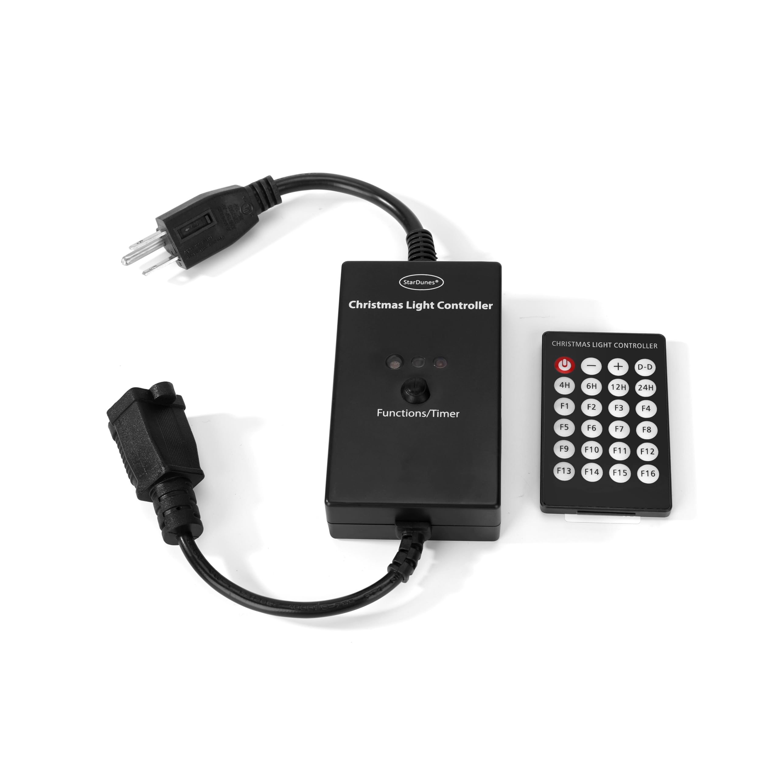 Stardunes Christmas Light Controller - 16 Dazzling Flash/Fade Functions, 5 Timer Functions, Full Function Remote