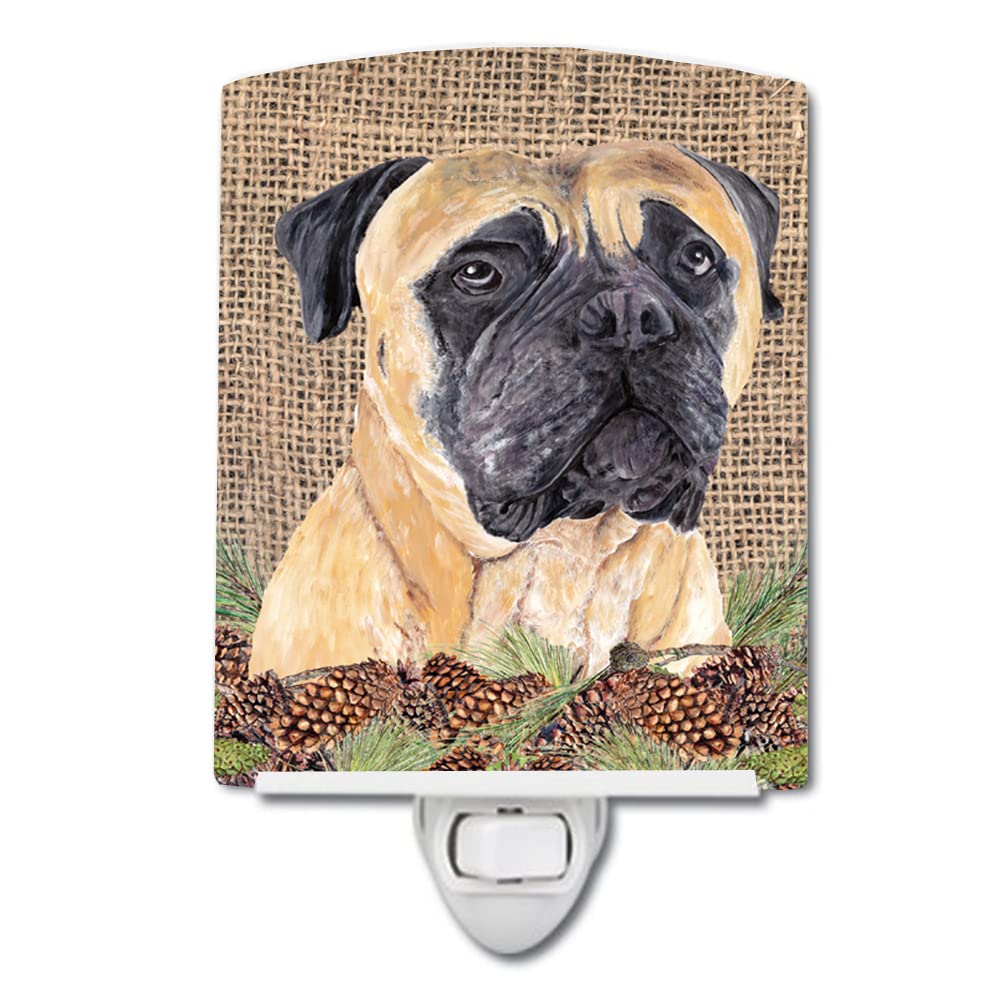 Carolines Treasures Ceramic Night Light, Mastiff Design, UL-Certified, 6x4x3 inches, Ideal for Bedroom, Bathroom, Nursery, Multicolor