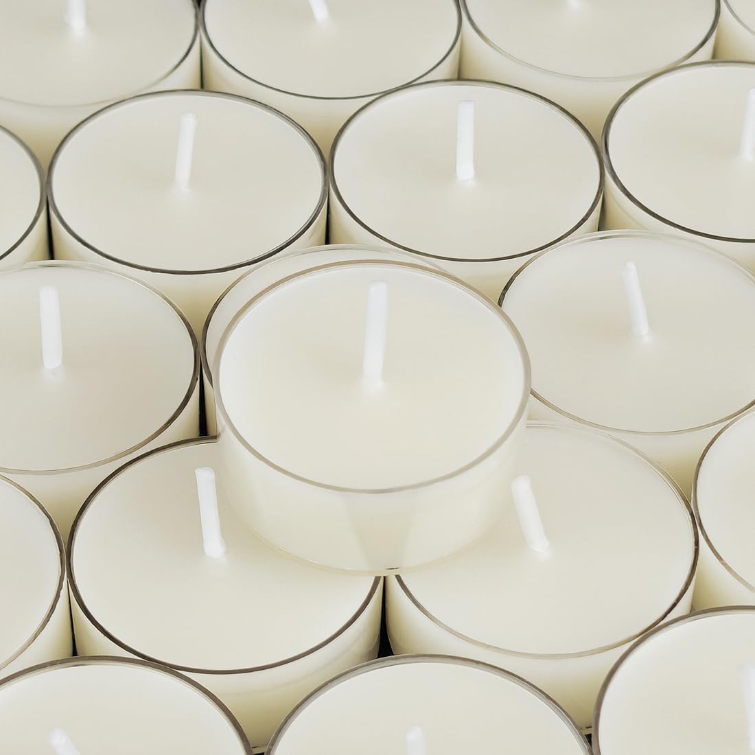 36Pcs Pure Beeswax Tealight Candles, Natural Scent, Clear Cup,White